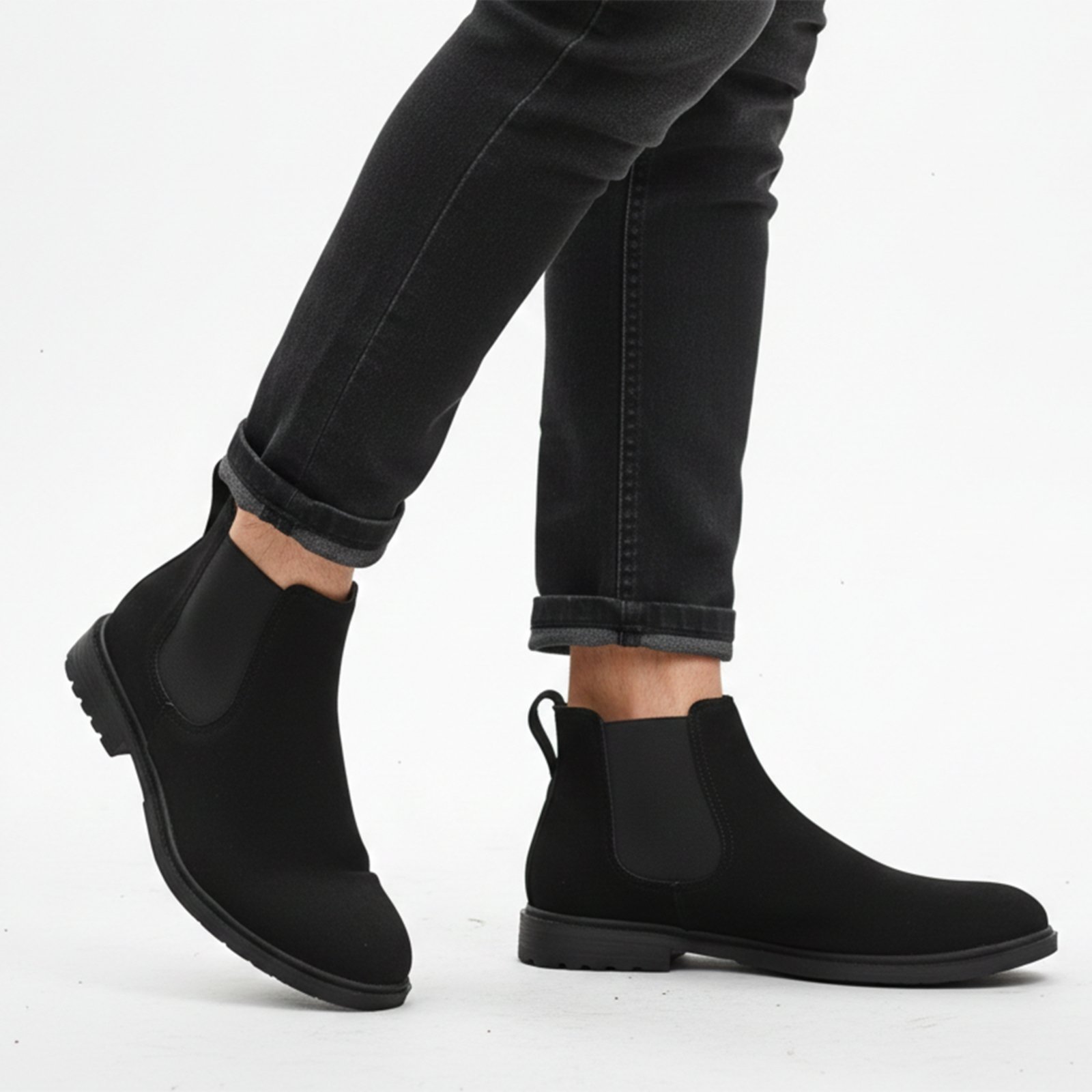Bota Chelsea Masculina Bredeni Cano Curto Confortável Resistente Antiderrapante Leve Macia Preto