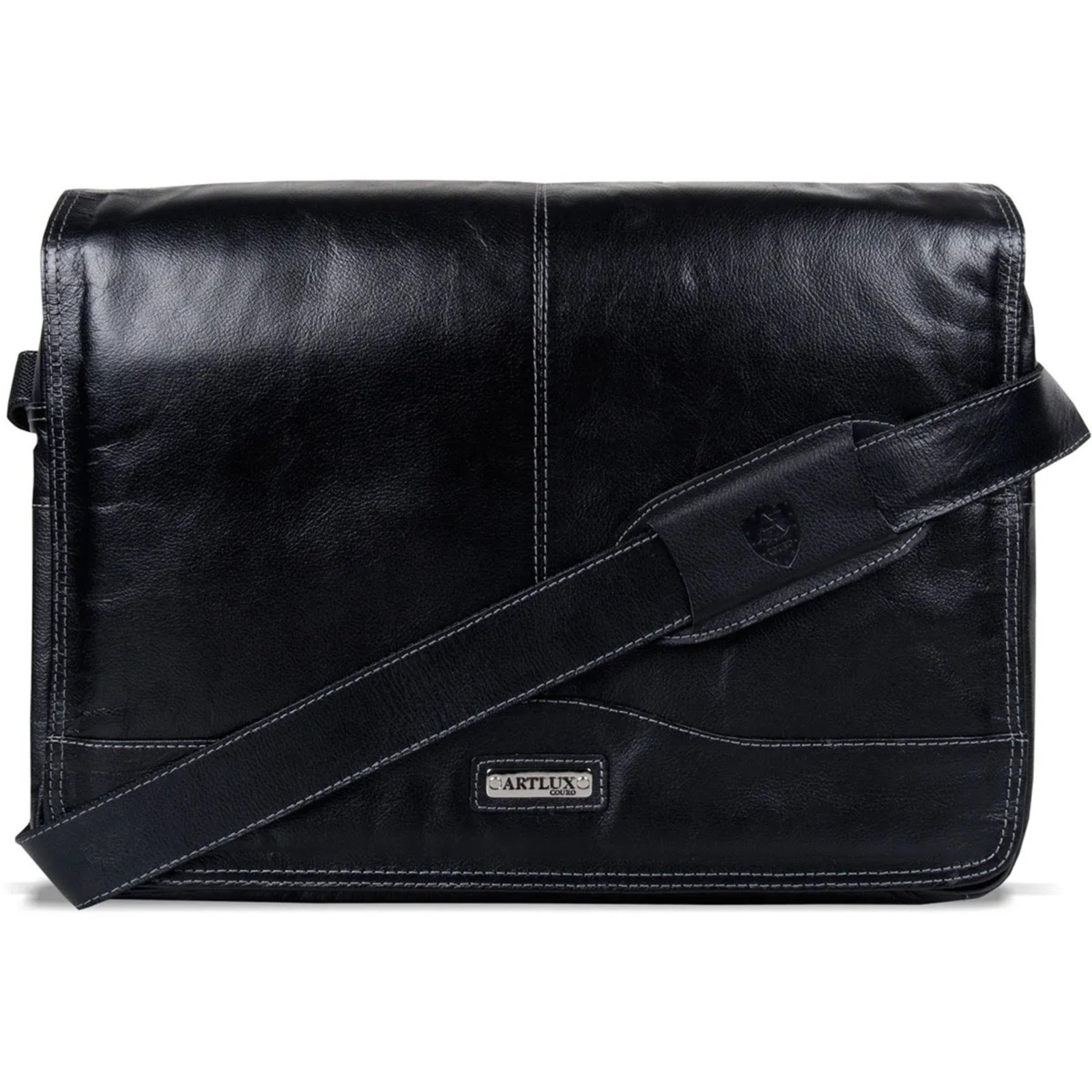 Bolsa Transversal em Couro Artlux Preto 1202