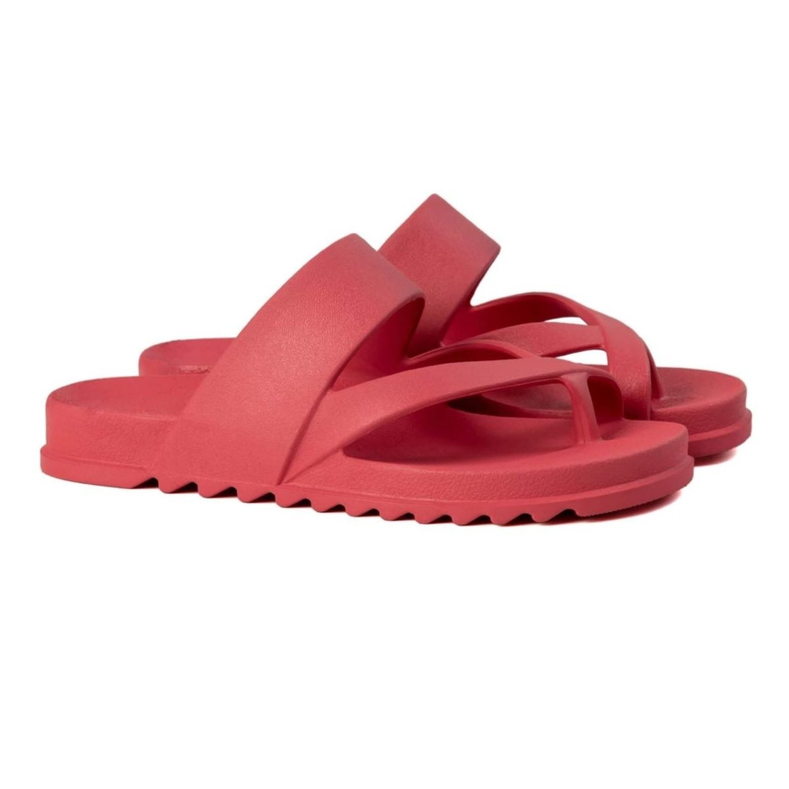 Chinelo Feminino Casual Anna Andrade Sandália Flat Rasteira De Dedo Leve Tendência Rosa