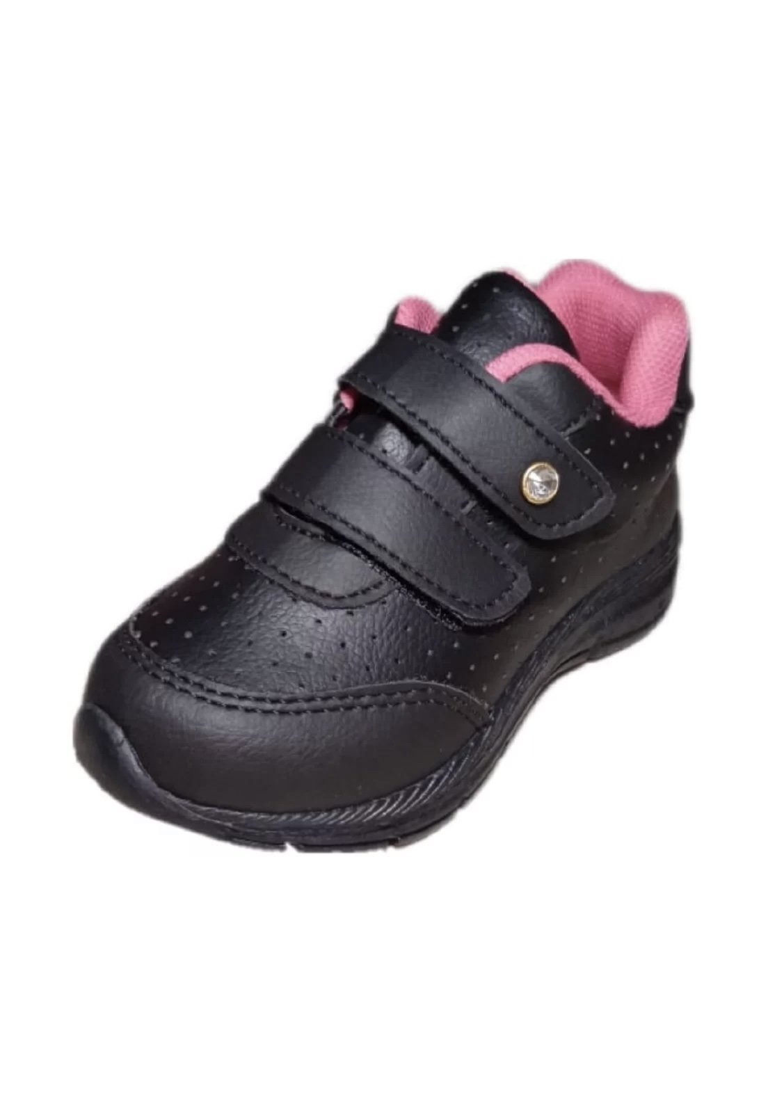 Infantil – Tênis Solzim furadinho com led Preto e pink