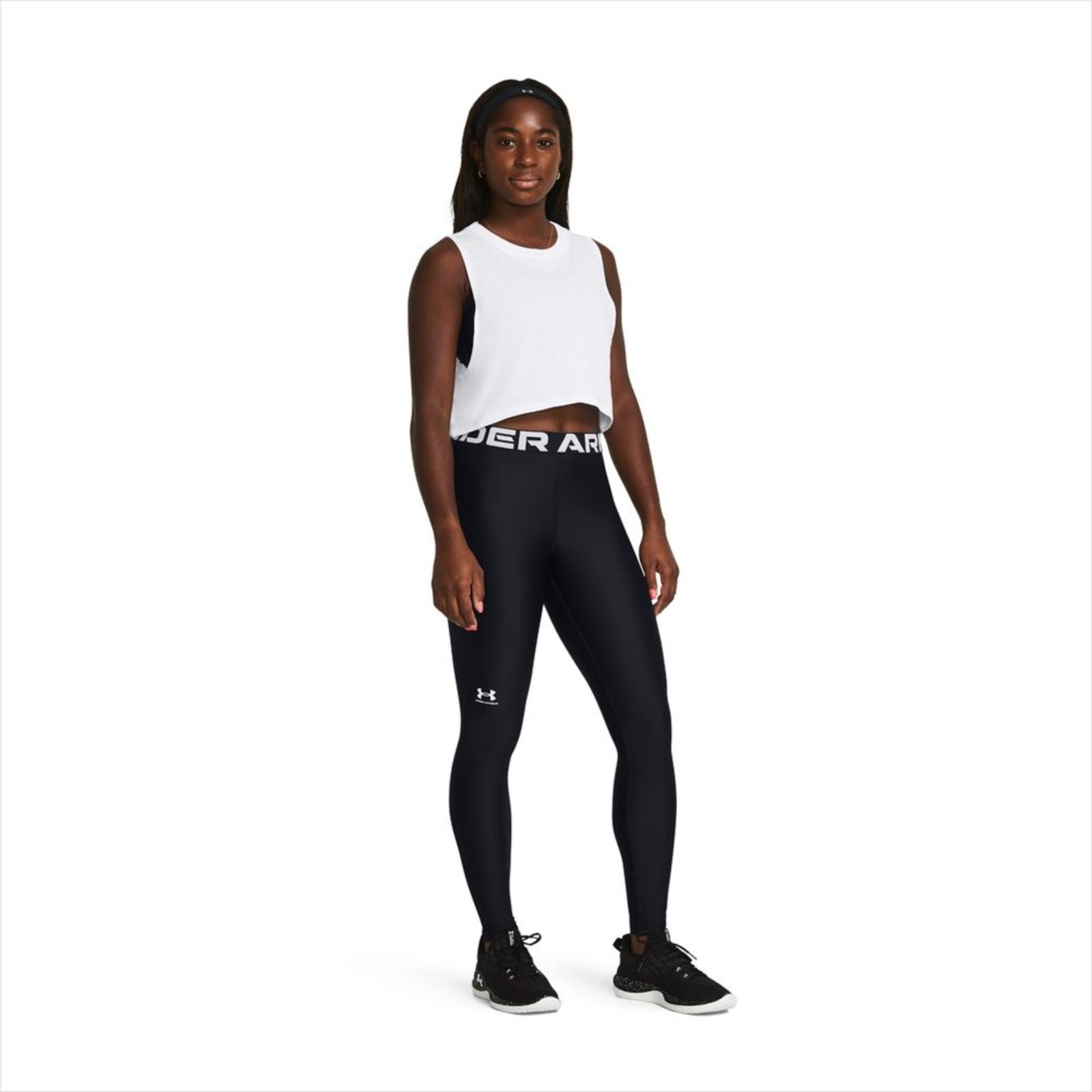 Calça Legging Under Armour CG Authentics Feminina Treino – Preto/Branco