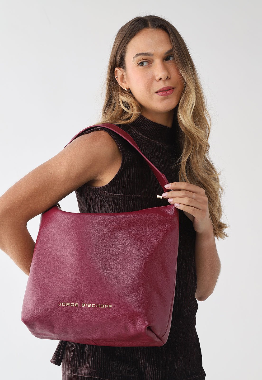 Bolsa Feminina Jorge Bischoff Pequena Vinho