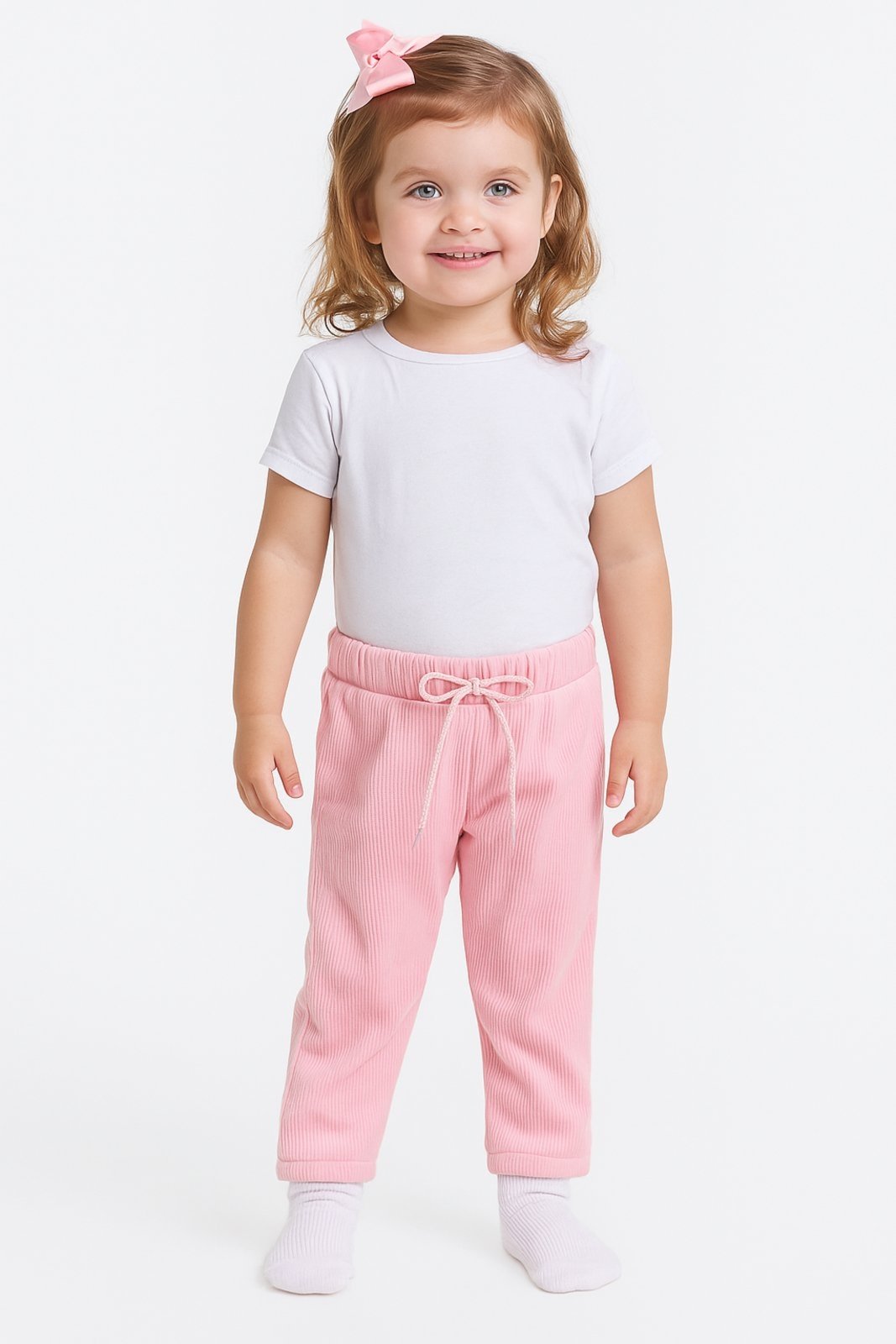 Infantil - Calça Menina em Plush com Amarração