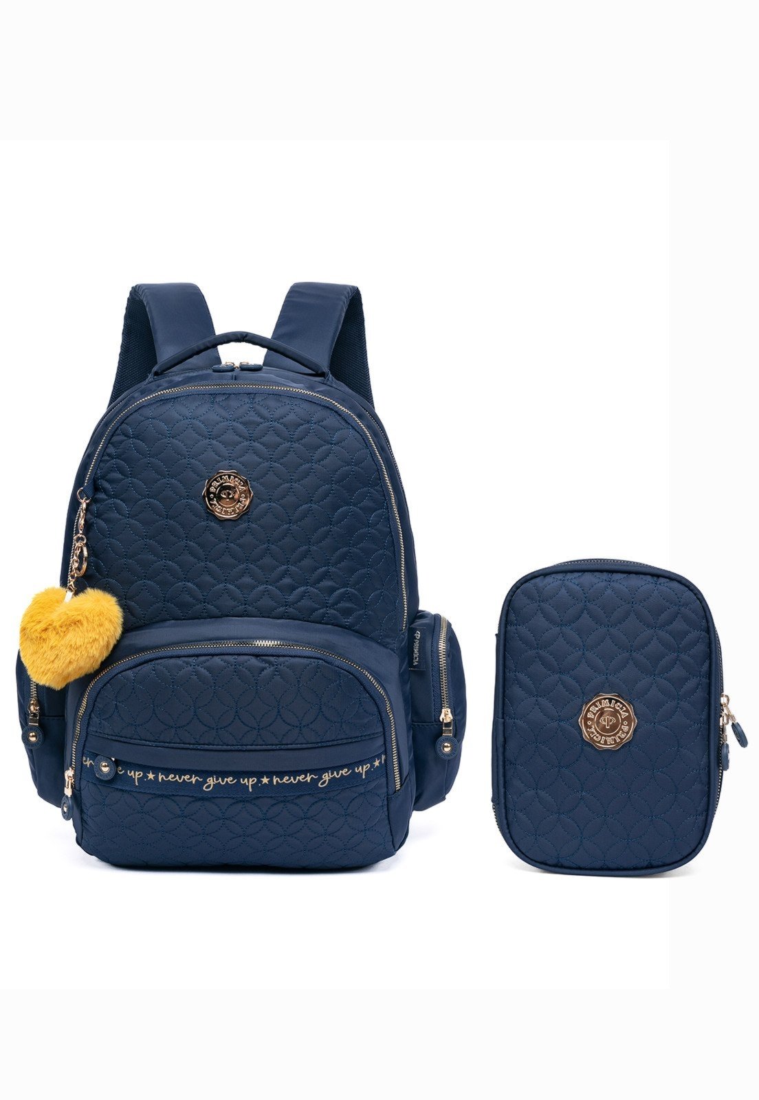 Kit Mochila Feminina Estojo Escolar Juvenil Espaçosa Primicia