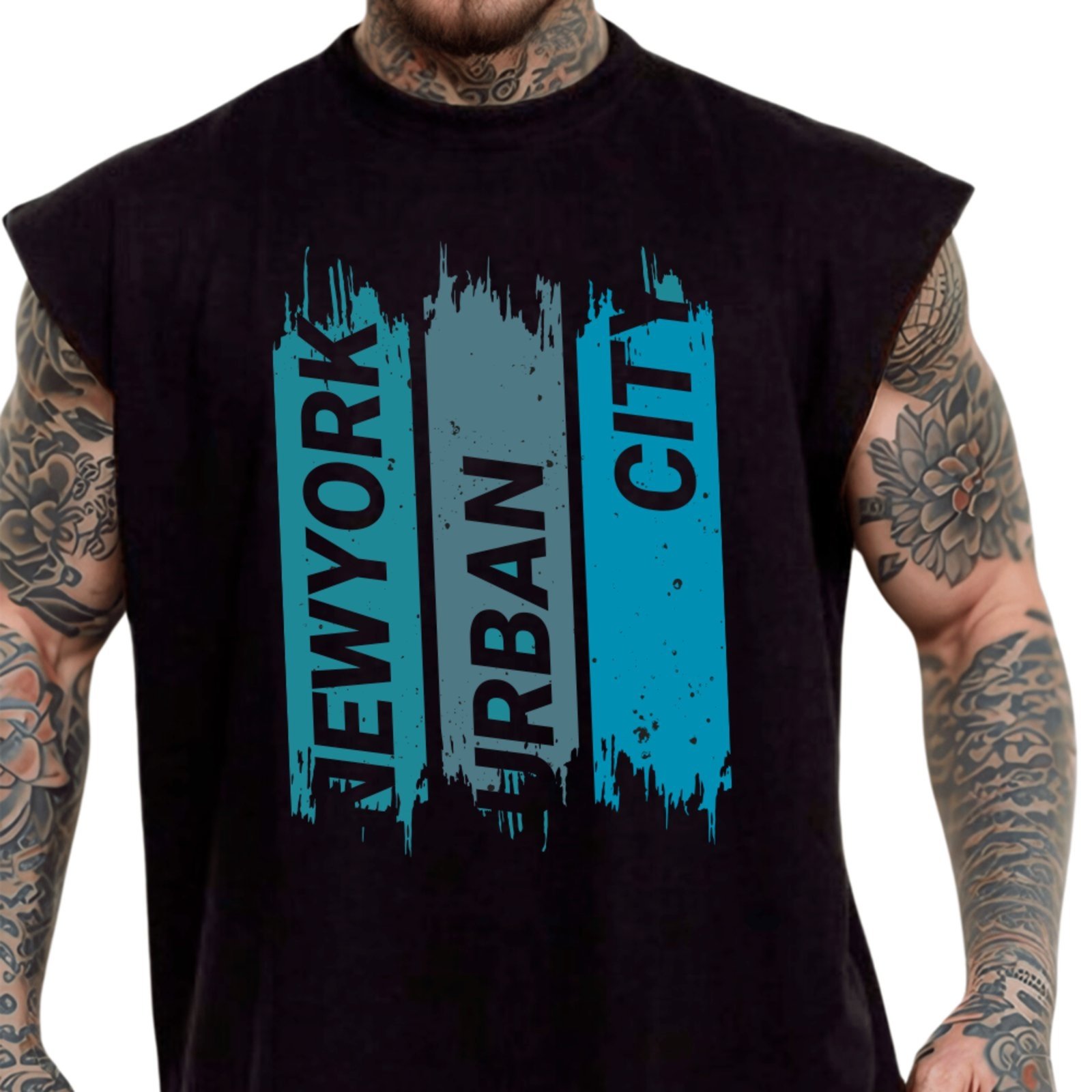 Camiseta Regata Machão Ousy New York Urban City Oversized Masculina Preto