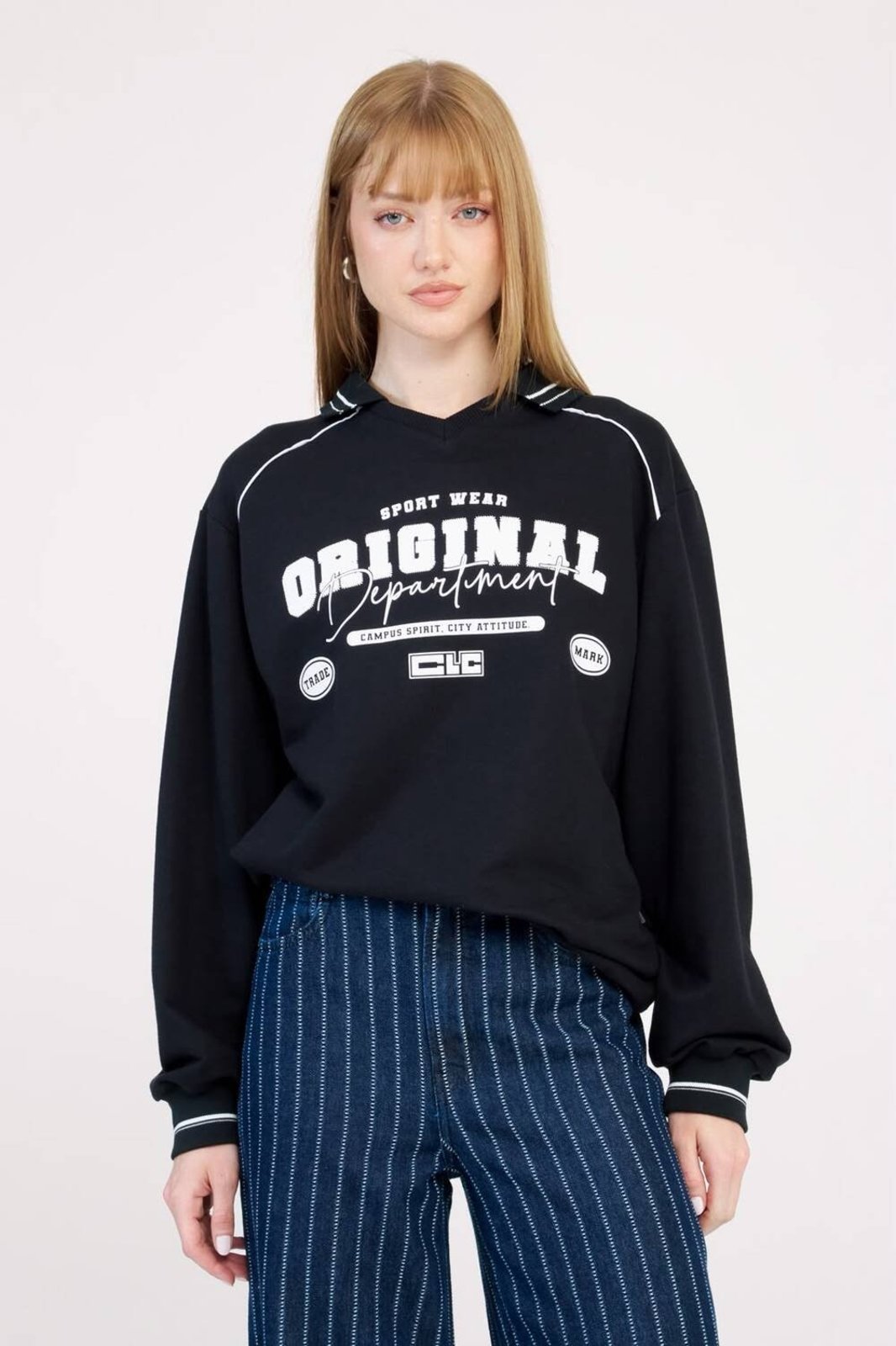 Blusão Moletom Feminina Boy Colcci CLC Preto