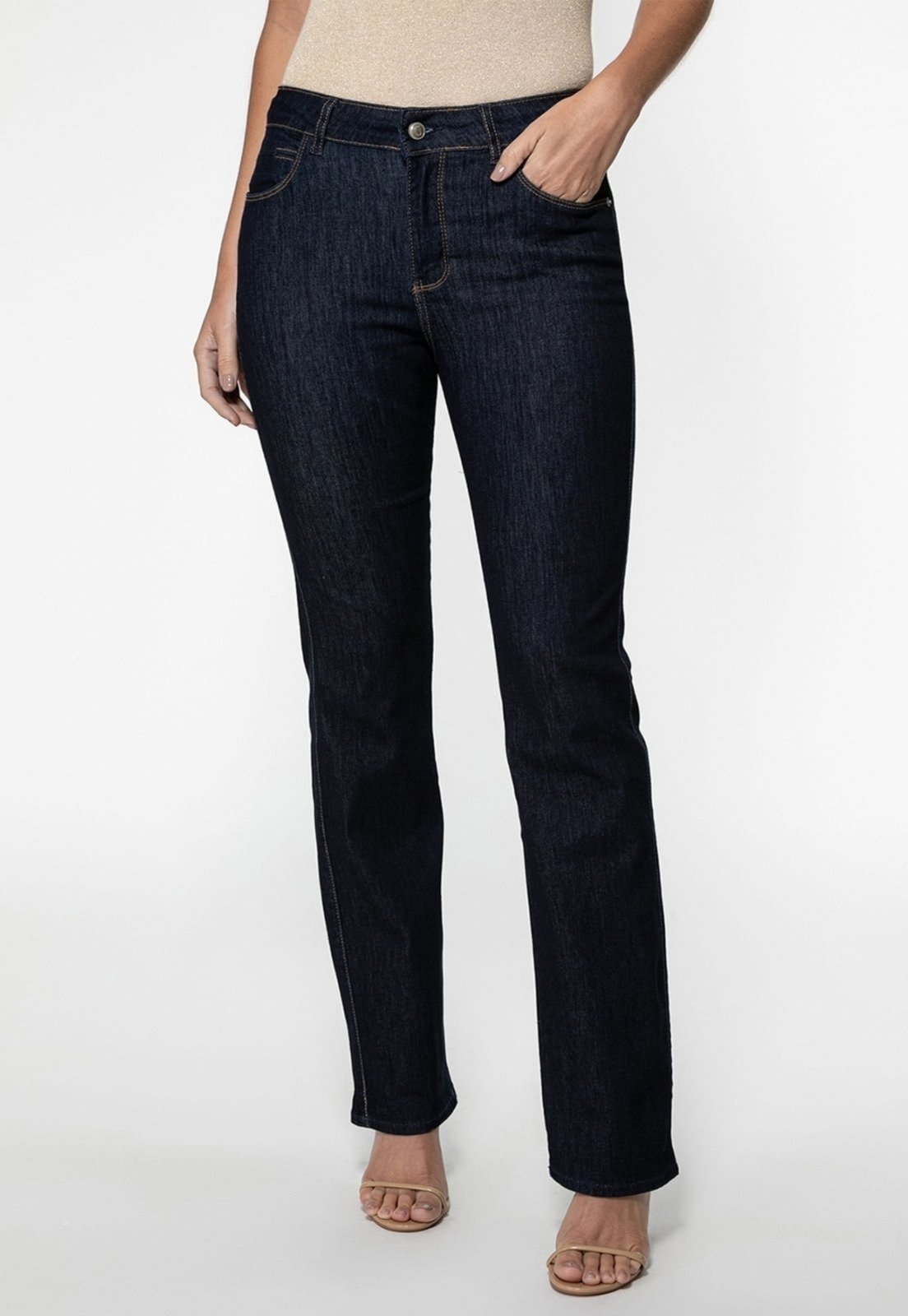 Calça Guess Jeans Straight Leg Azul Escuro