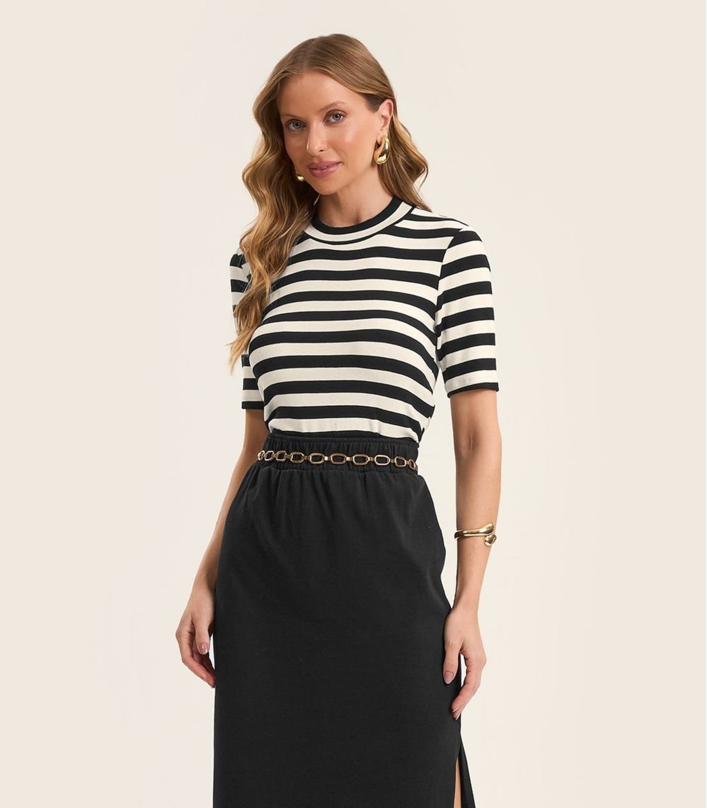 Vista 3 Blusa Cropped em Ribana de Viscose Rovitex preto Rovitex preto