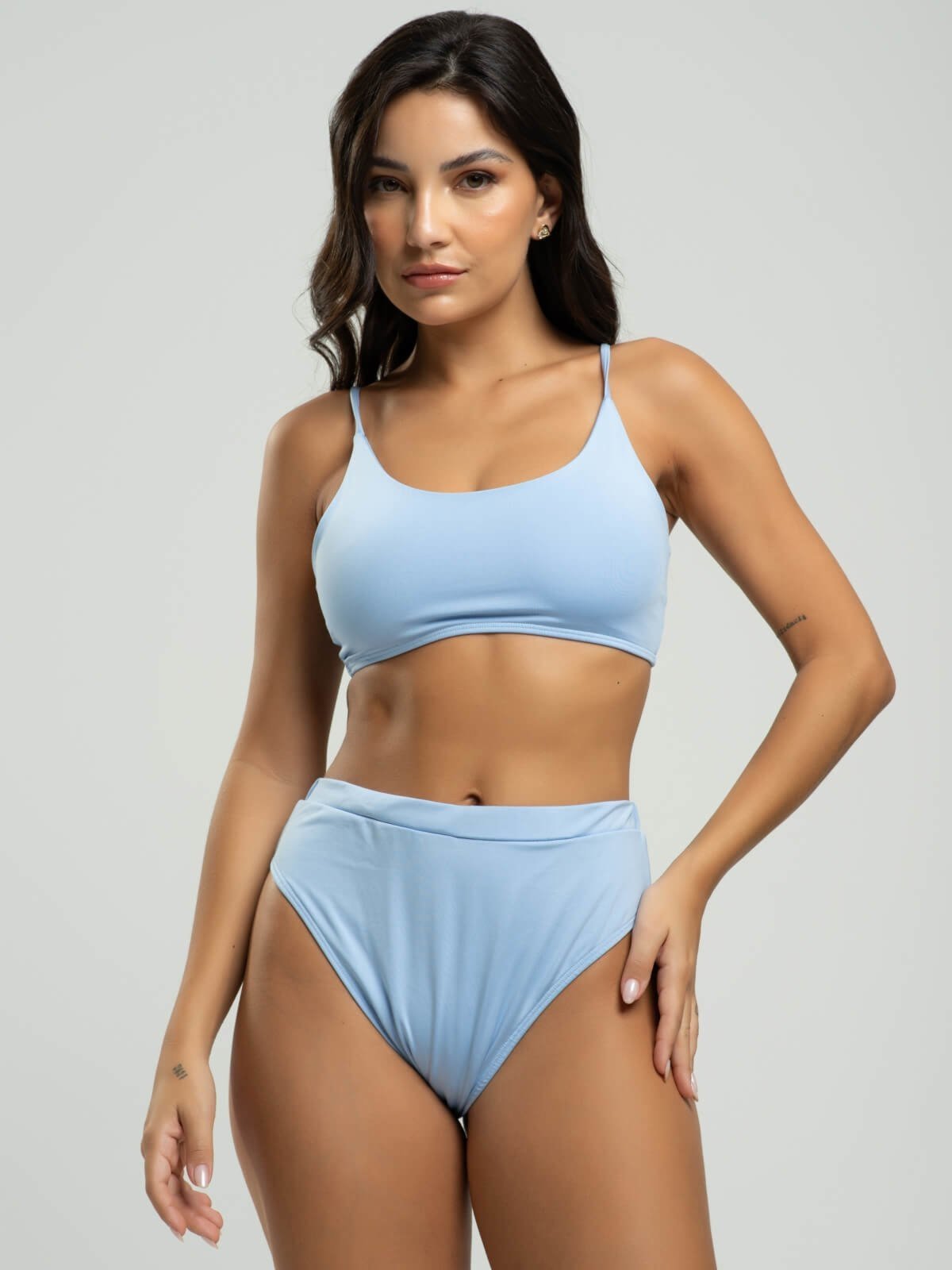 Biquini Faixa Calcinha Hot Pants Bojo Removivel Proteção Uv 50+ Vicbela Azul Serenity