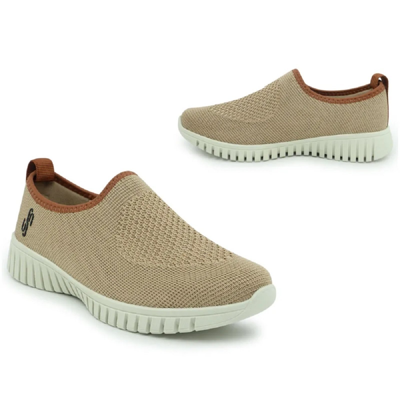 Vista 3 Tênis Usaflex Slip On Tricot Camel caramelo Usaflex caramelo