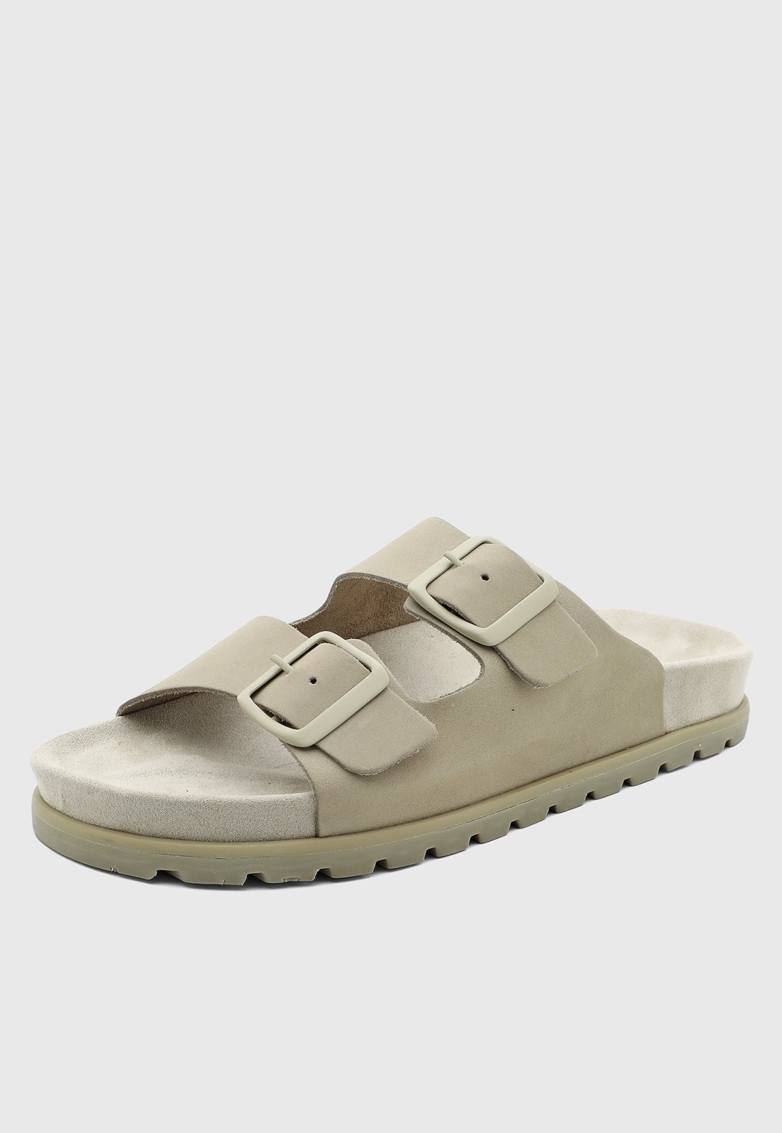 Chinelo Masculino Reserva Couro Fivelas Bege