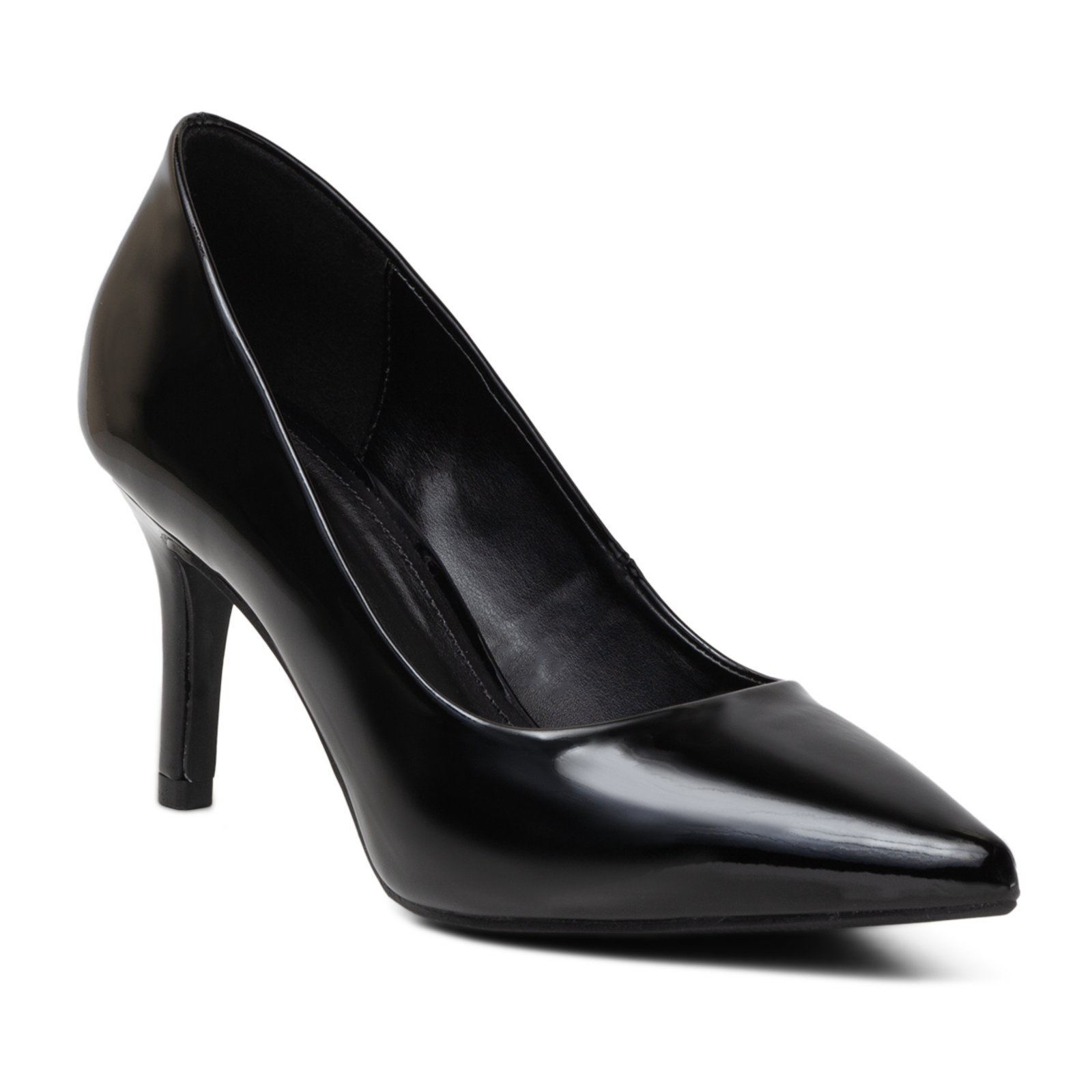 Scarpin Feminino Salto Fino Napa Verniz Preto Preta 183000