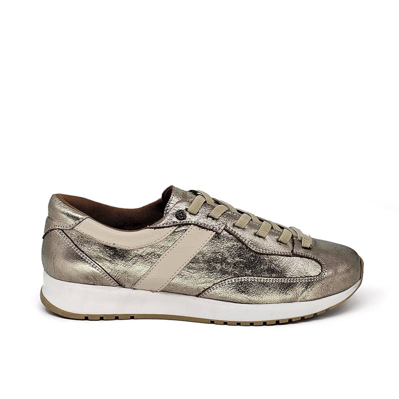 TIE35 TENIS C/ ELASTICO TIE - COURO MTL PRATA VELHA/CFT OFF WHITE