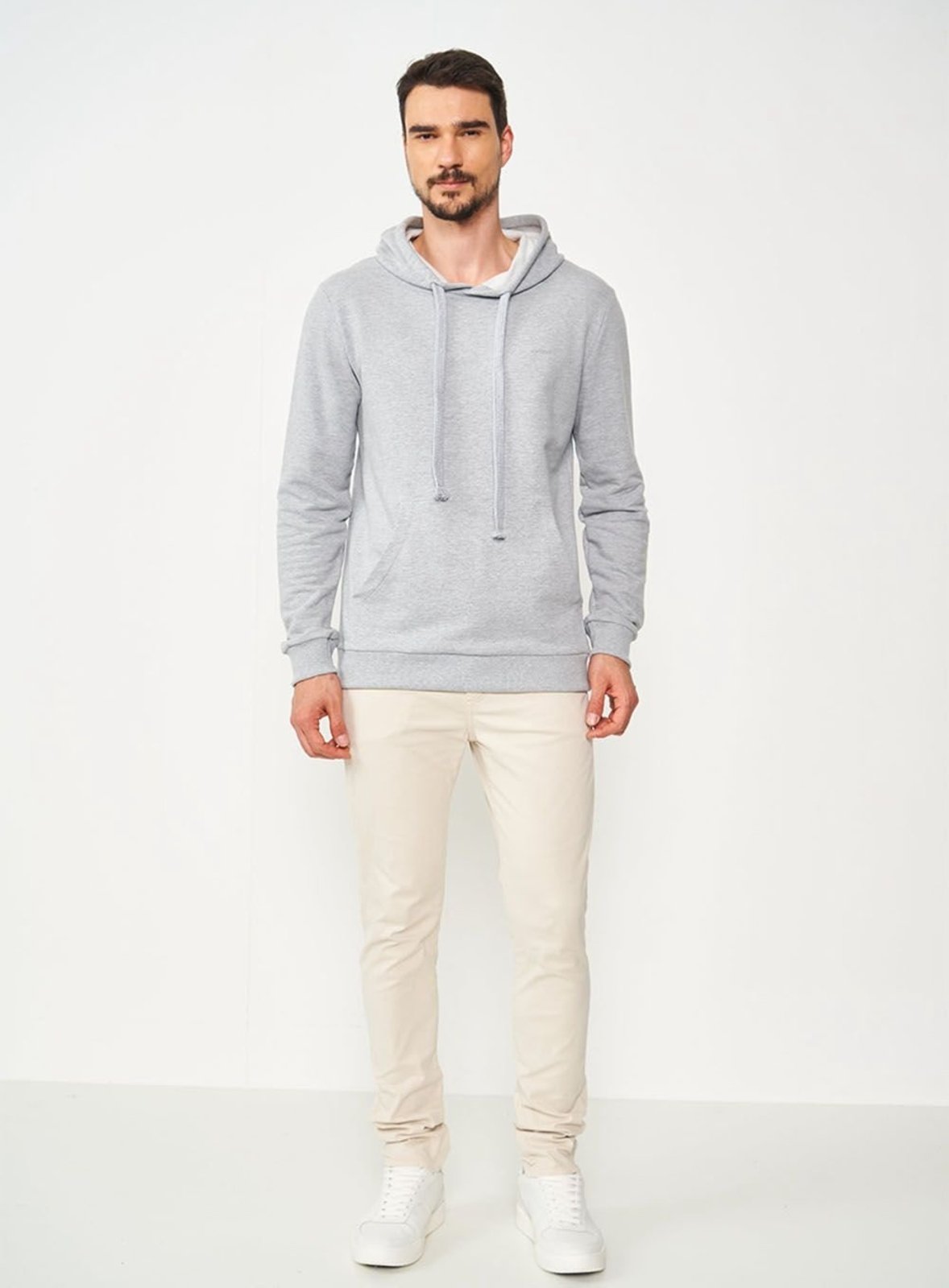 Blusão De Moletom Slim Fit Colcci Cinza Mescla Es