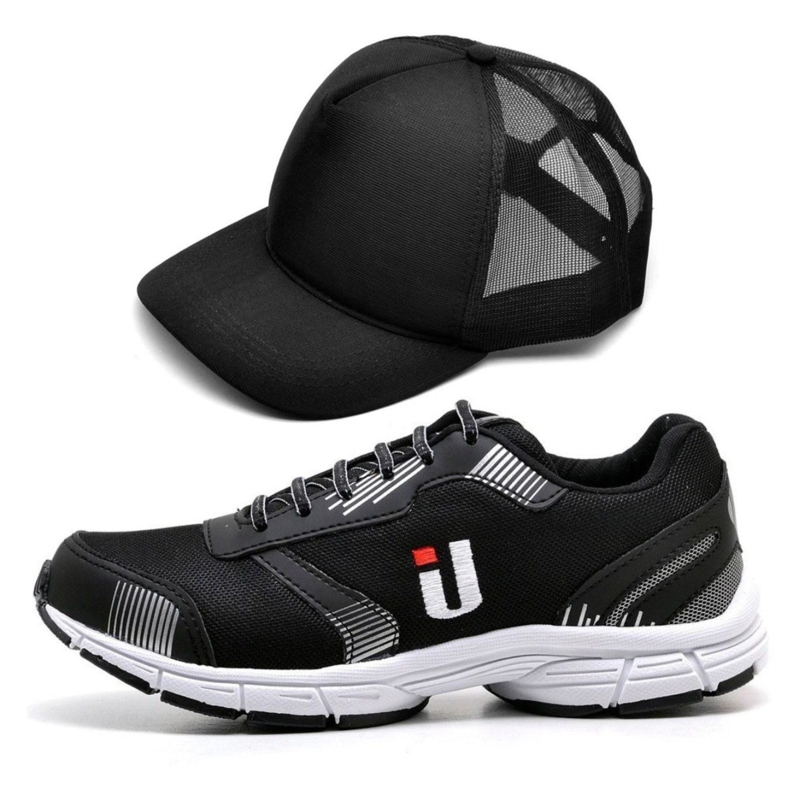 Tênis Casual Masculino Academia Corrida Leve Super Resistente Lançamento Preto Mais Boné Promoção Tênis Casual Masculino Academia Corrida Leve Super Resistente Lançamento Preto Mais Boné Promoção