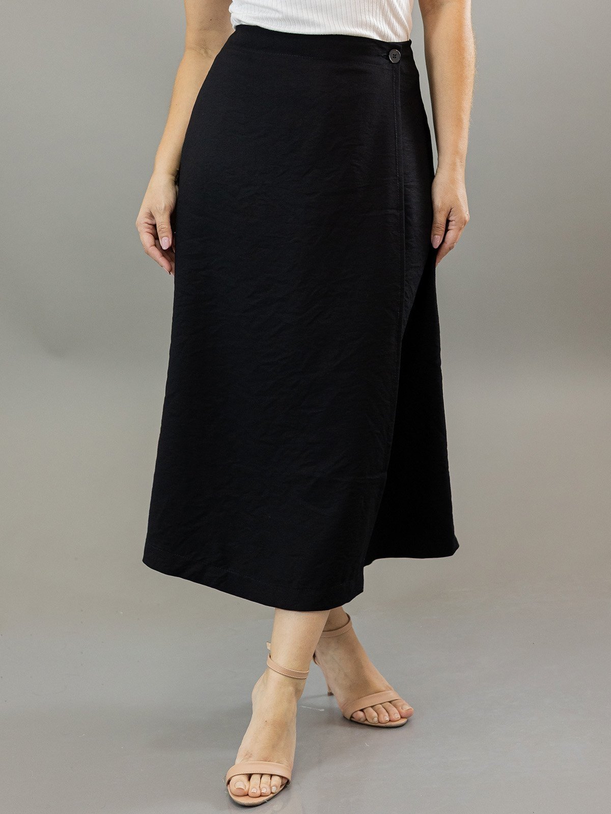 Saia Midi Feminina Alfaiataria Envelope Cintura Alta Anticorpus
