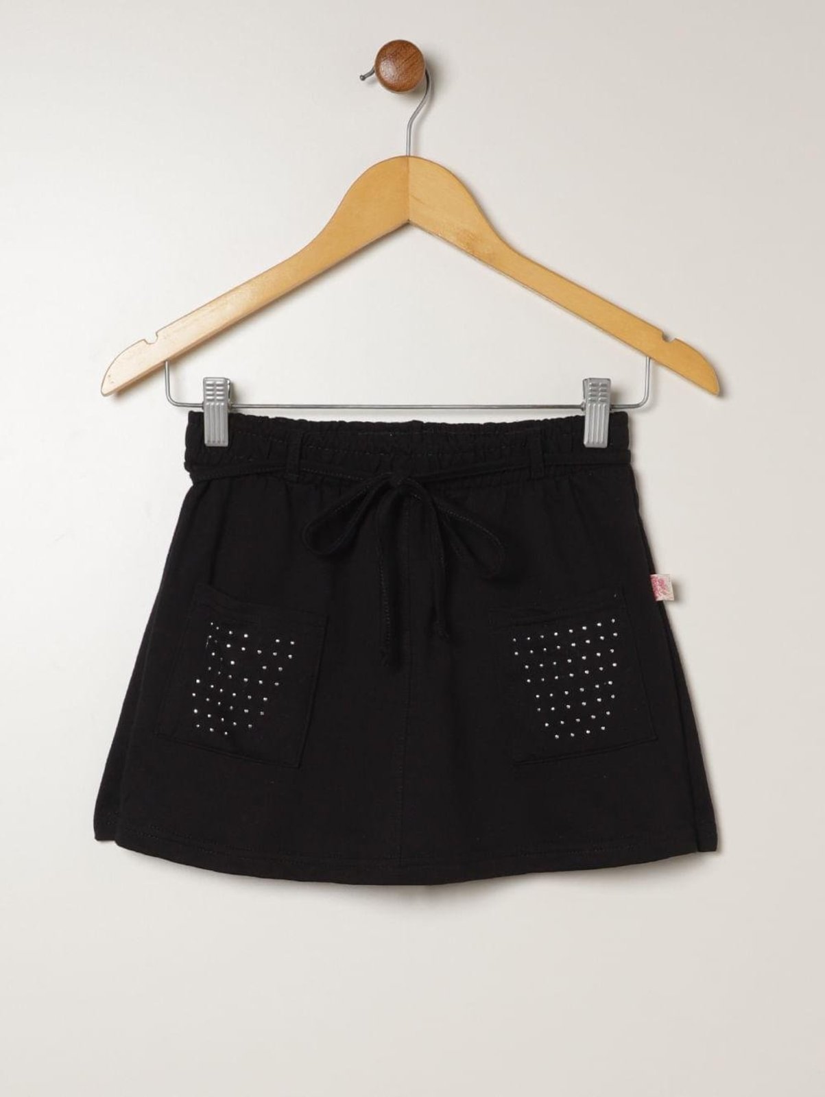 Infantil - Short Moletinho Juvenil Para Menina - PRETO