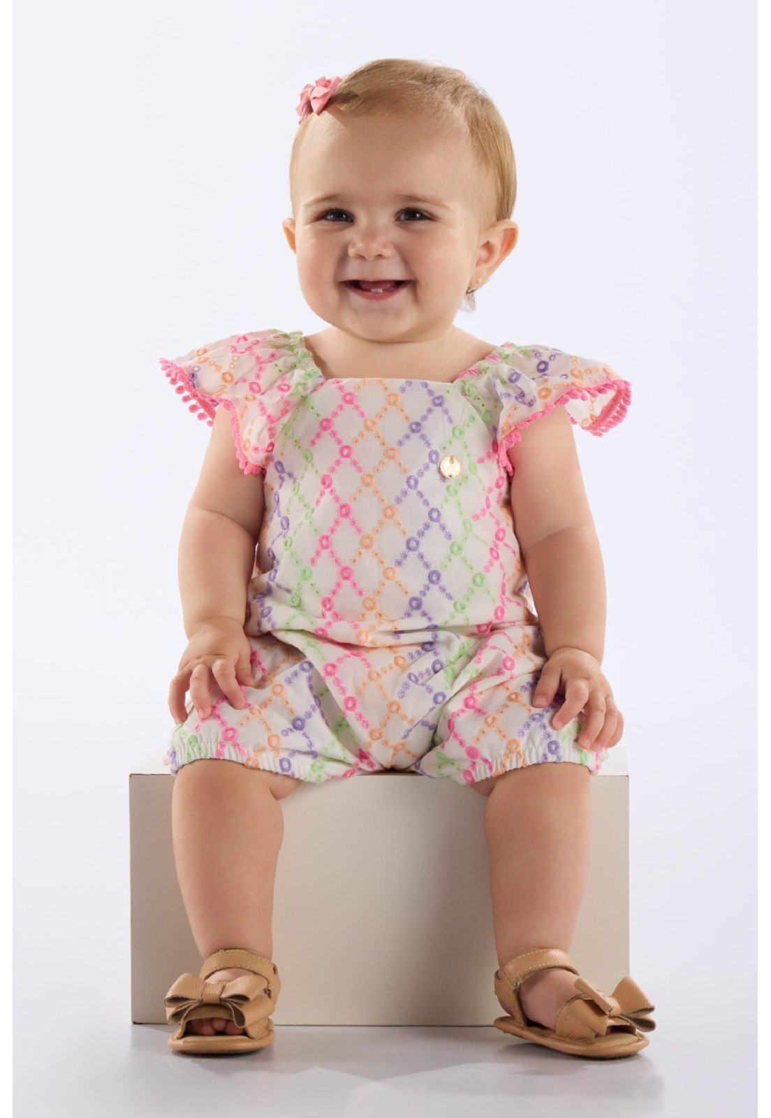 Infantil – Macaquinho em Laise para Menina Up Baby Bege