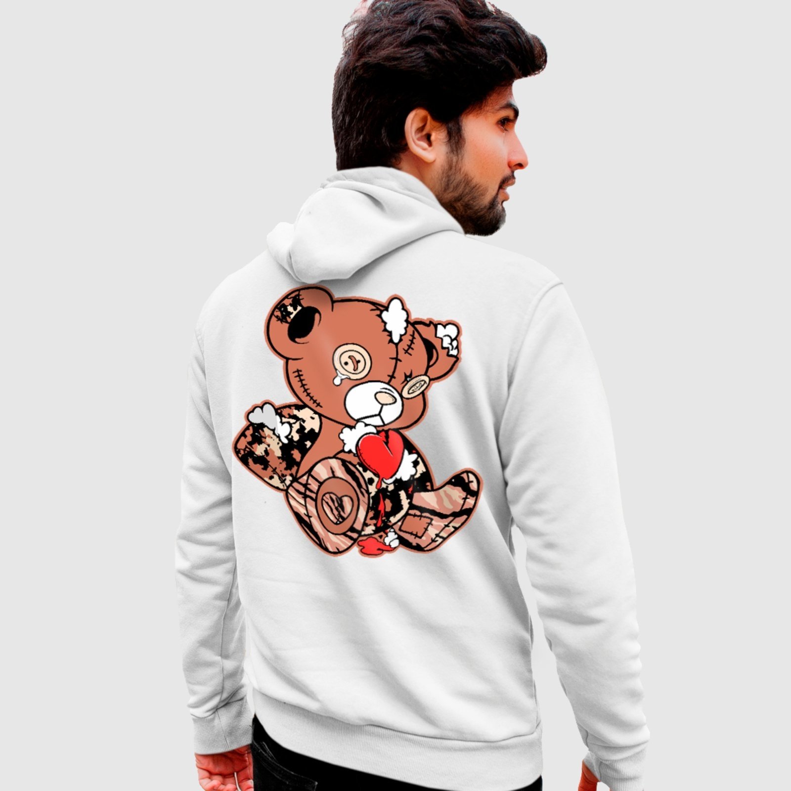 Blusa Moletom Genuine Grit Masculina Estampada Algodão 30.1 Urso Sad – G – Branco