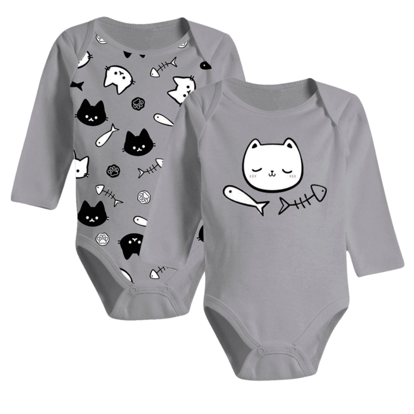 Infantil - Kit Body Manga Longa Cores Reativas 2 Peças Tecido Algodão
