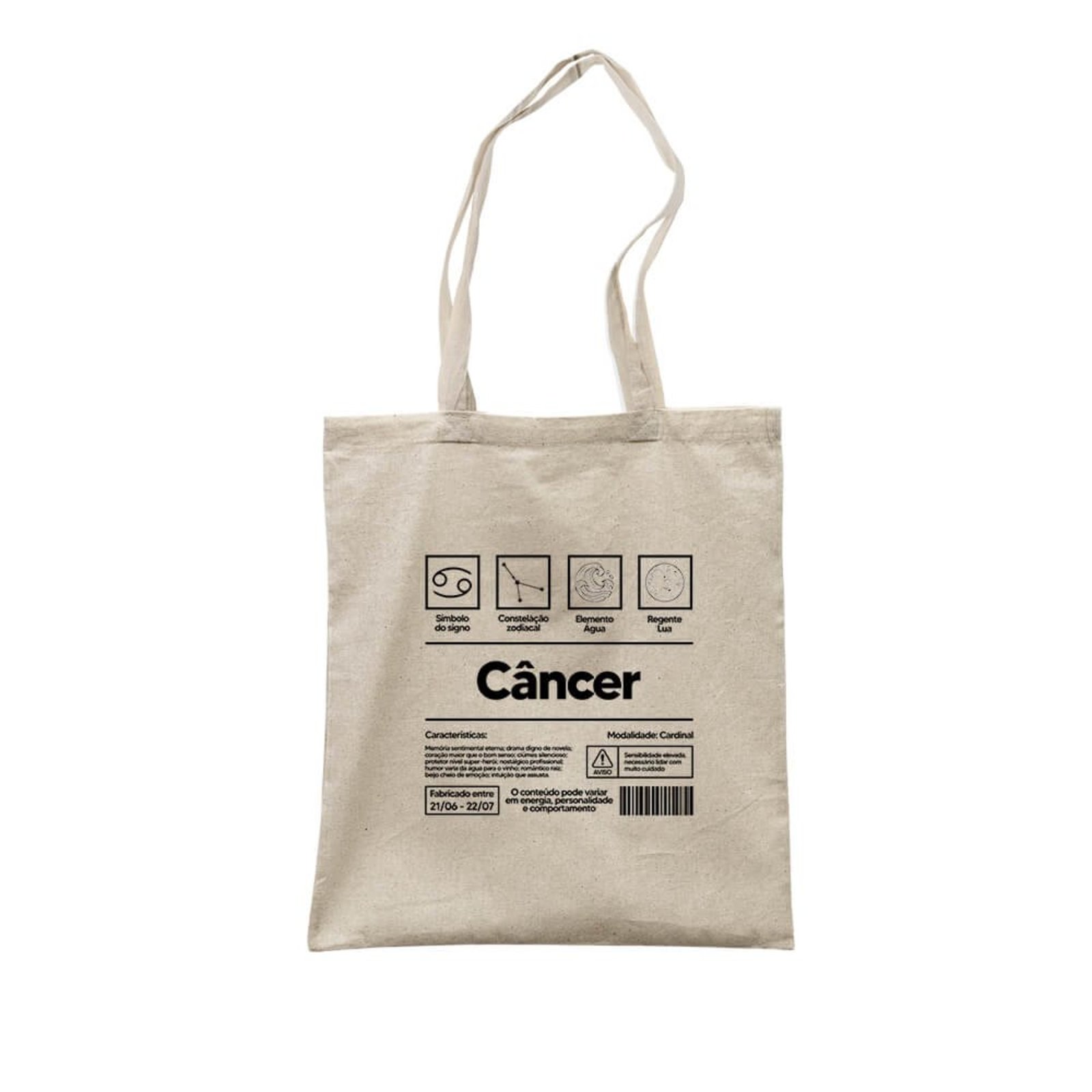 Ecobag Câncer - Bege - Casual - Studio Geek
