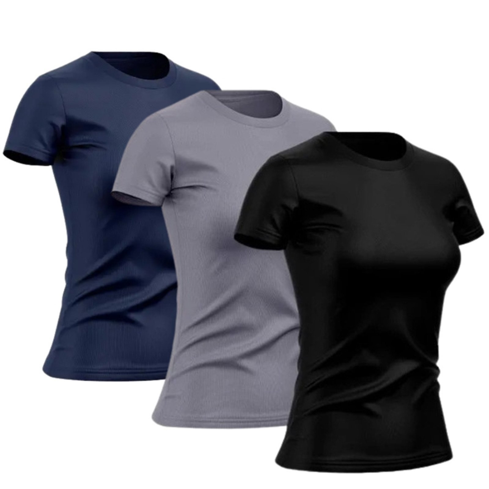 Kit 3 Camisetas Dry Fit Femininas Academia Esportivas TH6
