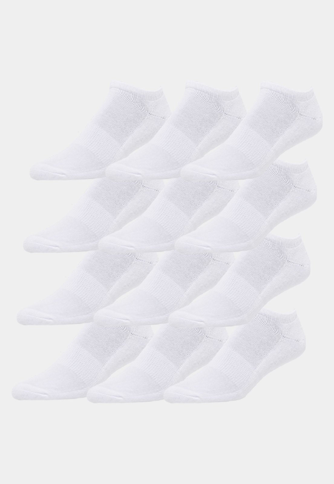Kit 12 Pares de Meias Soquete Invisível Unissex Branco