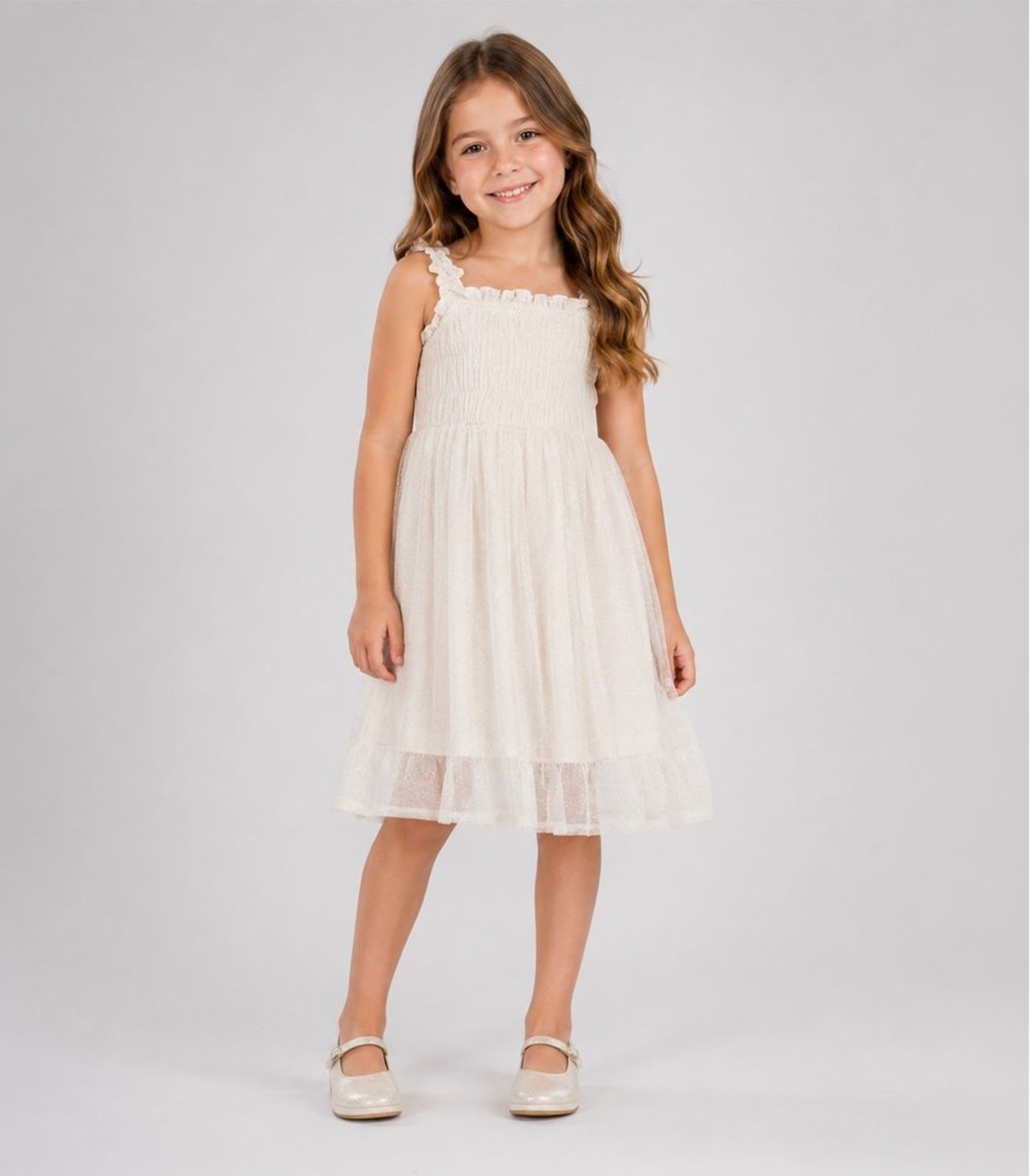 Infantil - Vestido Menina Cotton Leve Trick Nick Bege