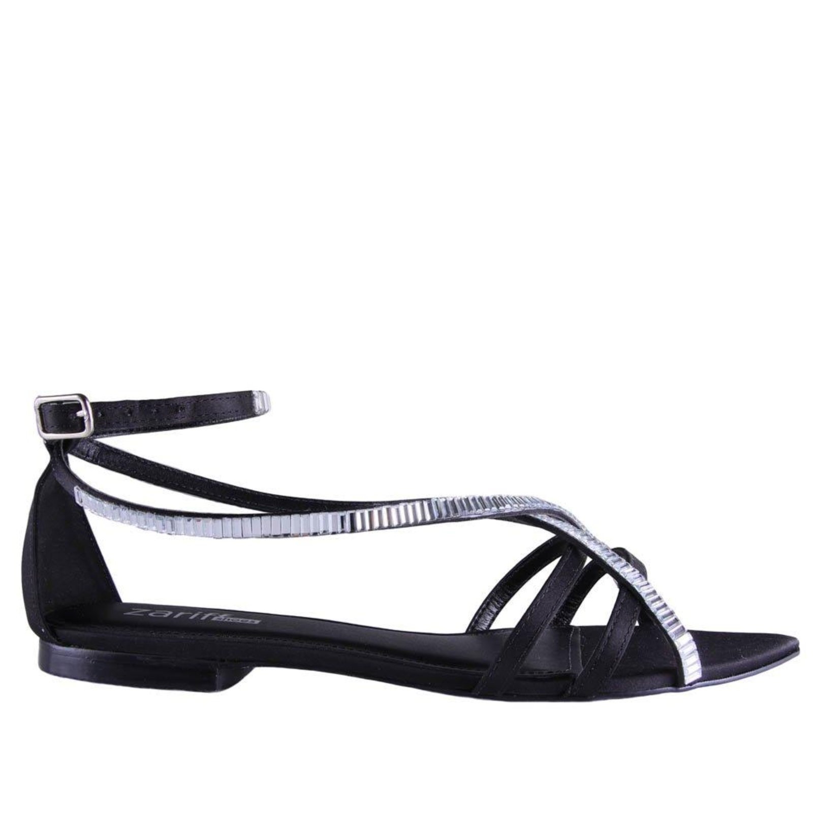 Sandália Rasteira Feminina Zariff 10298.7611 Preto Incolor