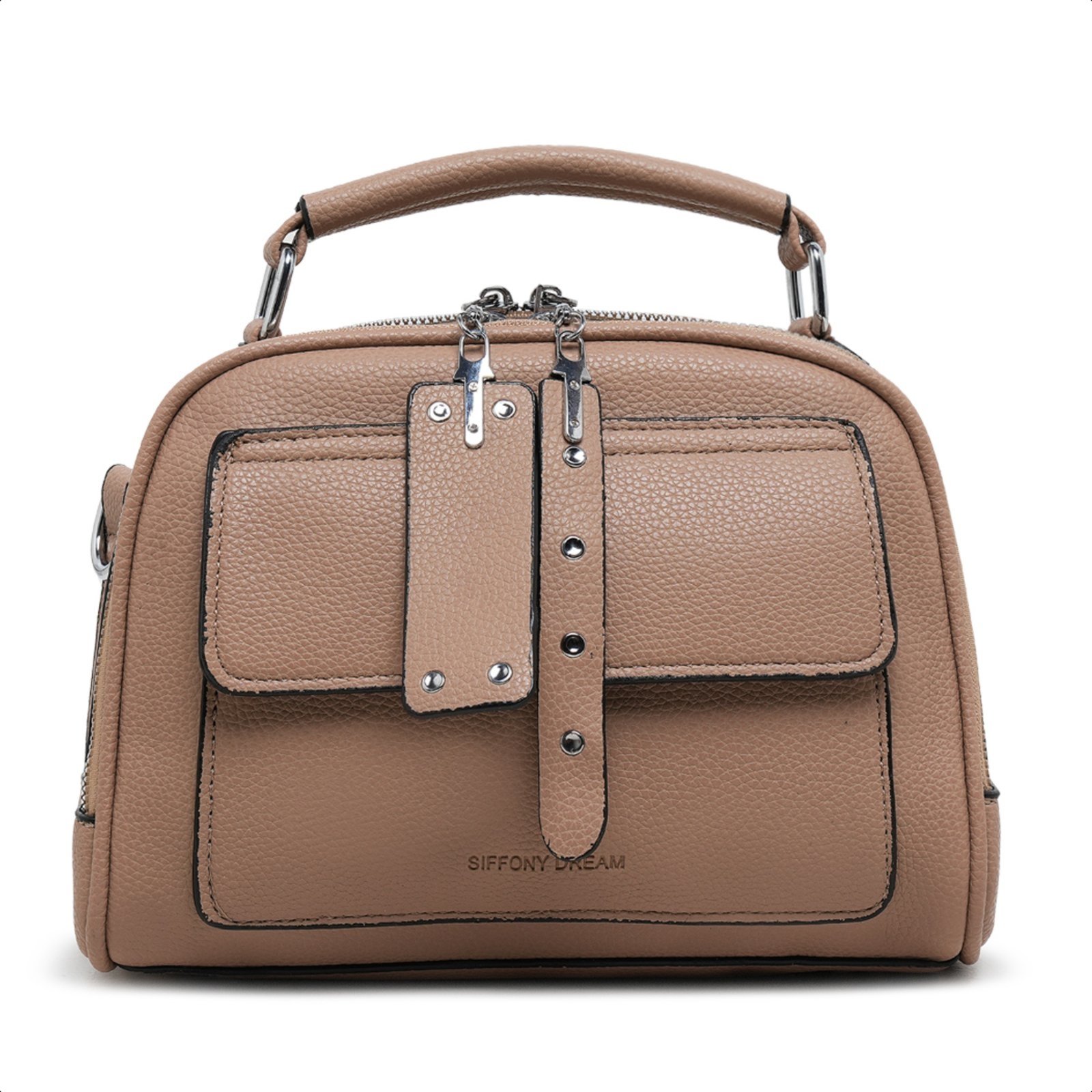 Bolsa Transversal Couro Bolsinha Feminina Moderna Compacta – Caqui