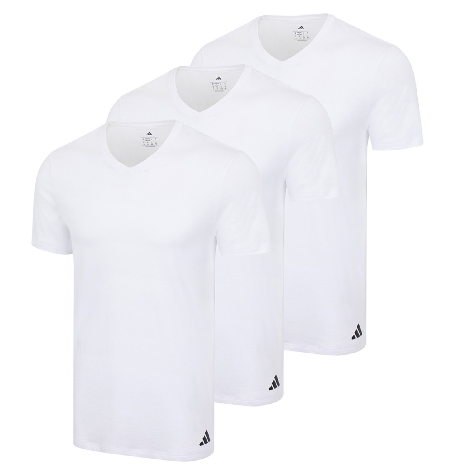 Vista 2 Kit com 3 Camisetas Gola V adidas Underwear preto Adidas Underwear preto