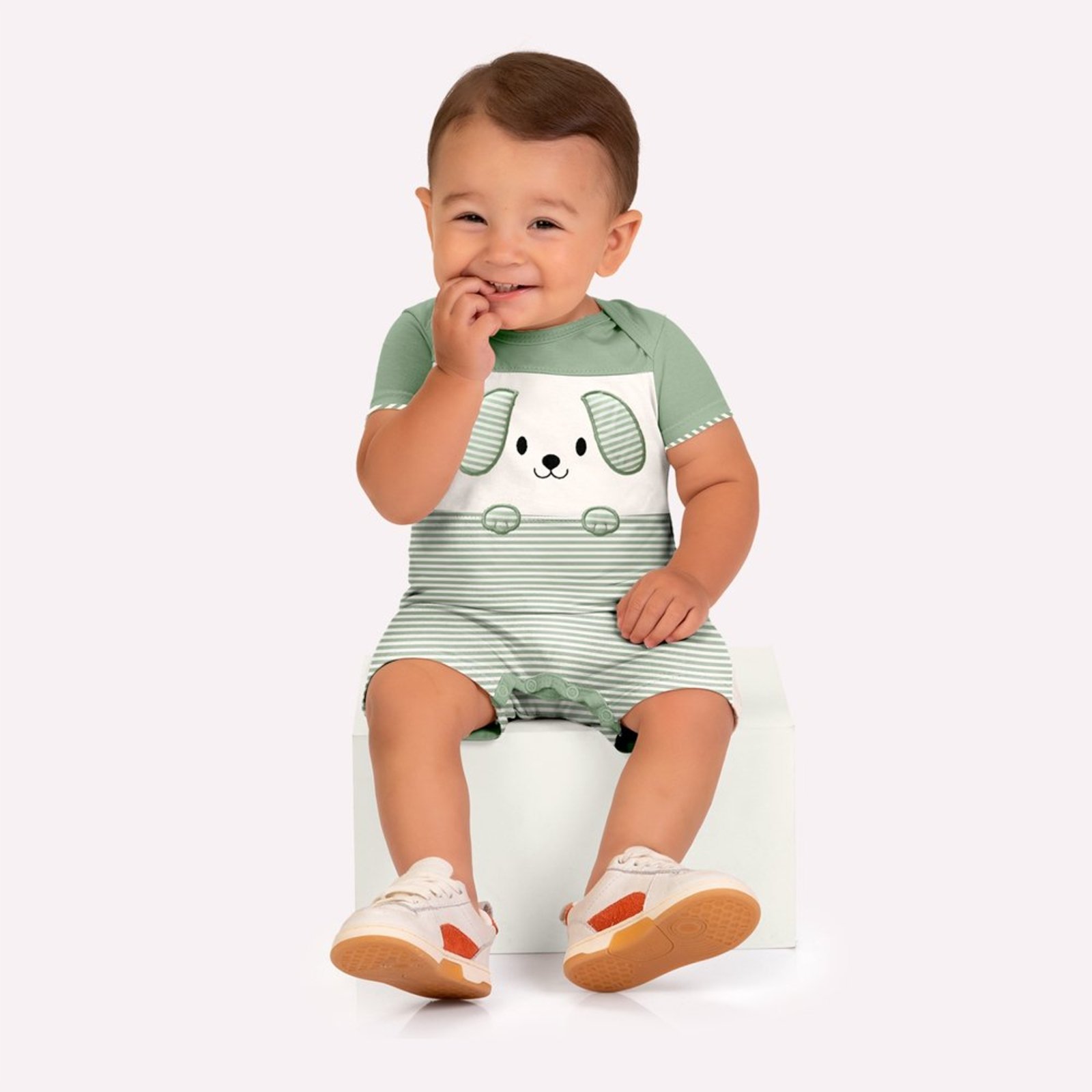 Infantil - Macaquinho Menino Bordado Kyly