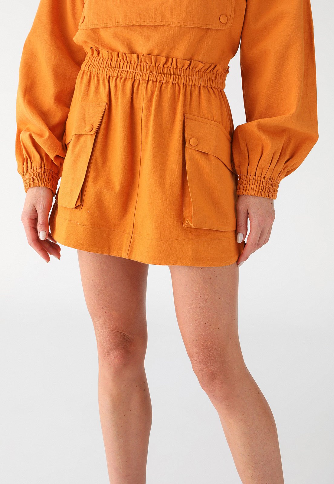 Saia Animale Jeans Curta Cotton Heavy Laranja
