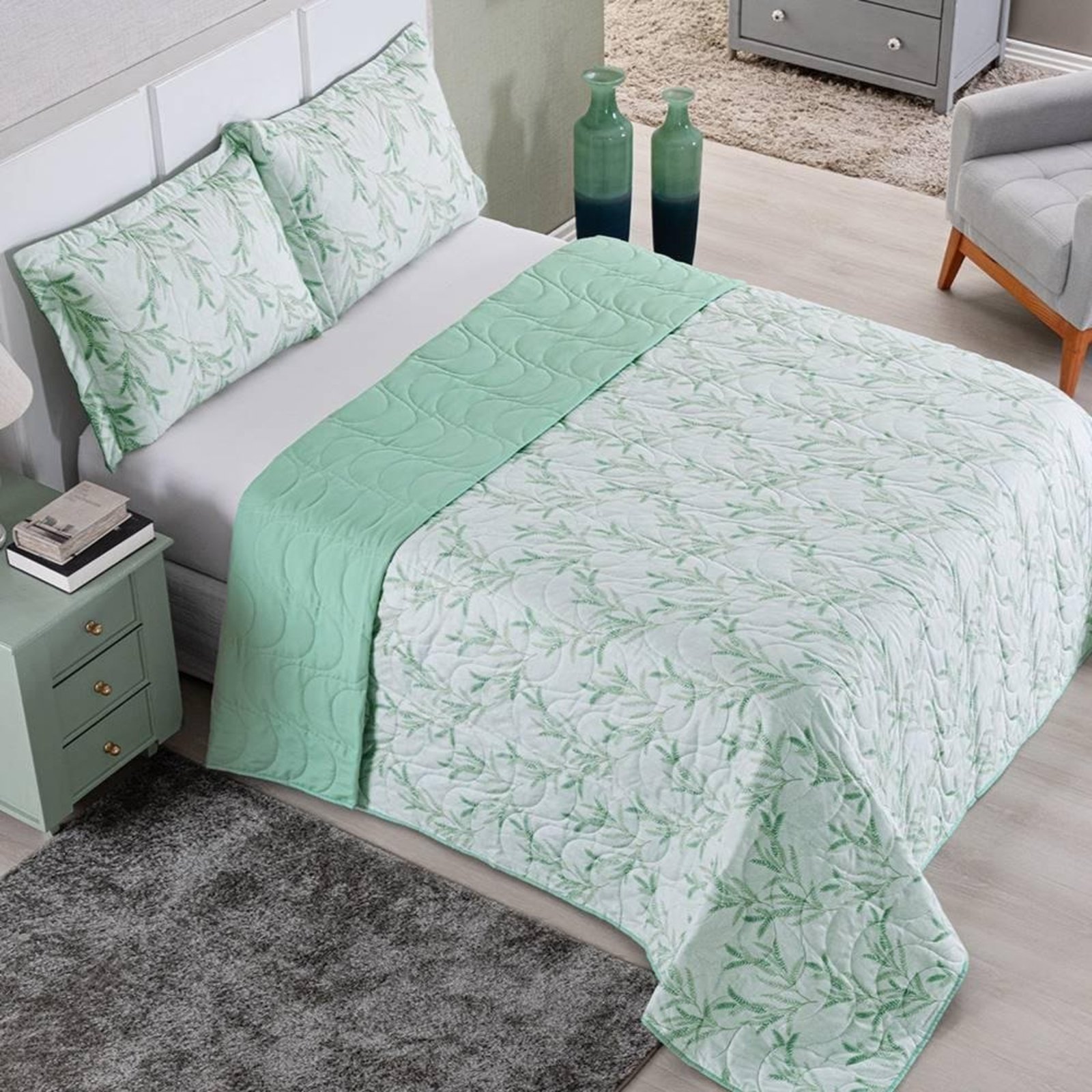 Cobre Leito Queen Colori Dupla Face Hipercal 200 Fios 3 Peças - Nativa - 100% Poliéster