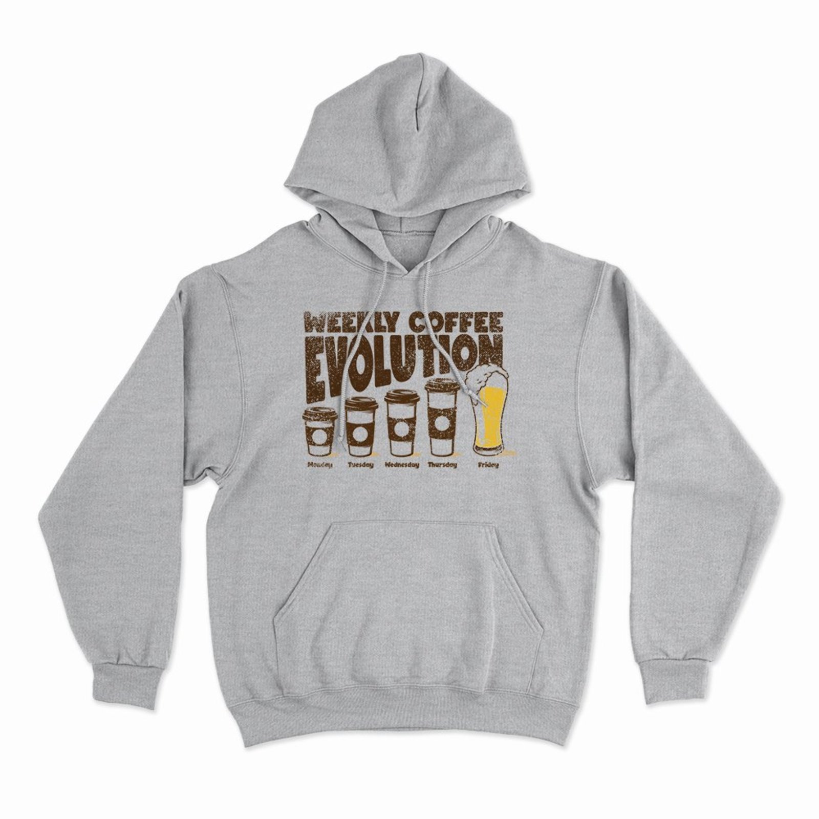 Moletom Com Capuz Coffee Evolution - Mescla Cinza - Casual - Studio Geek