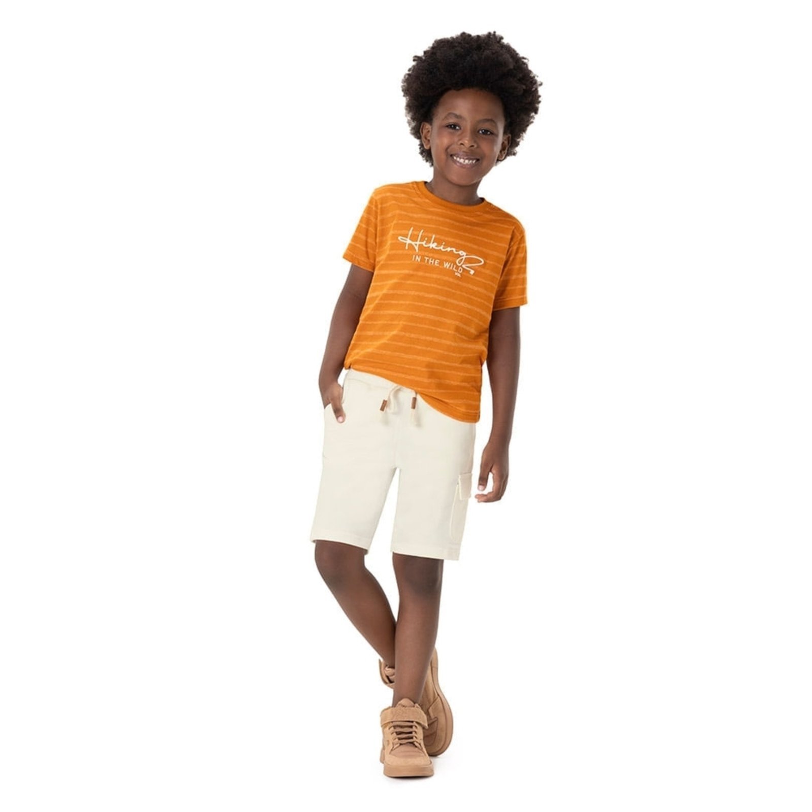 Infantil – Camiseta Listrada Manga Curta Masculina Marisol