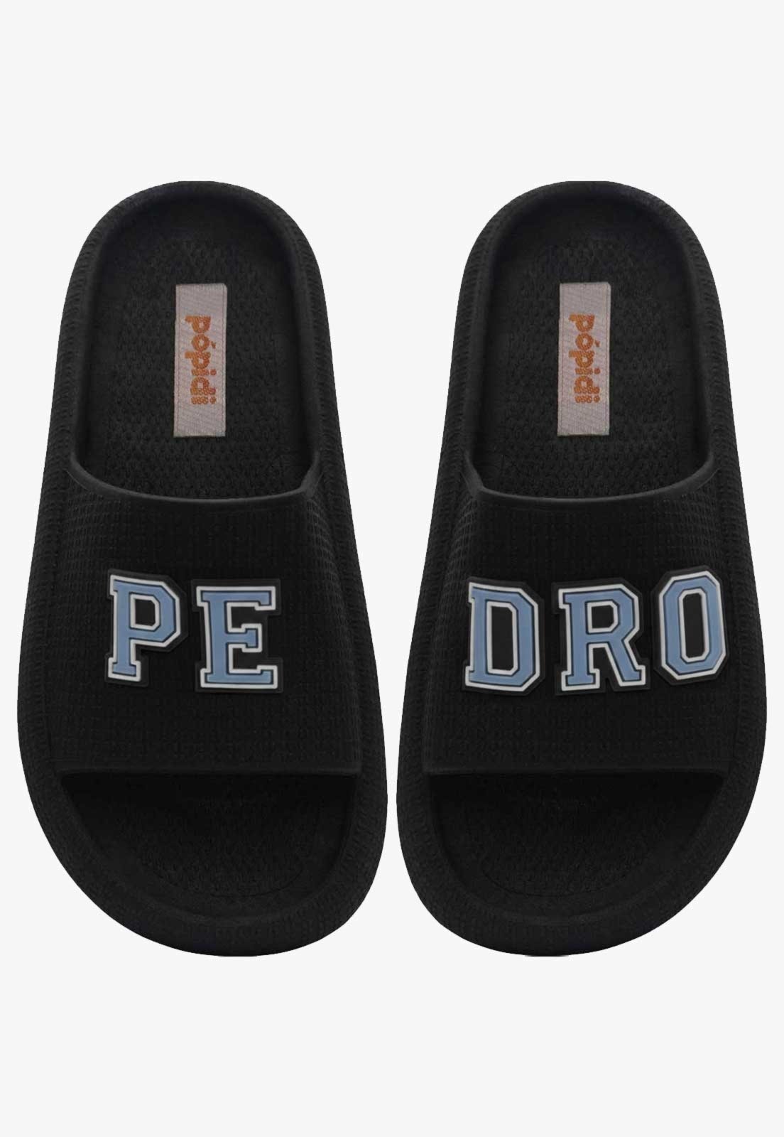 Infantil - Chinelo Pópidi Personalizado PEDRO Estilo Nuvem Preto