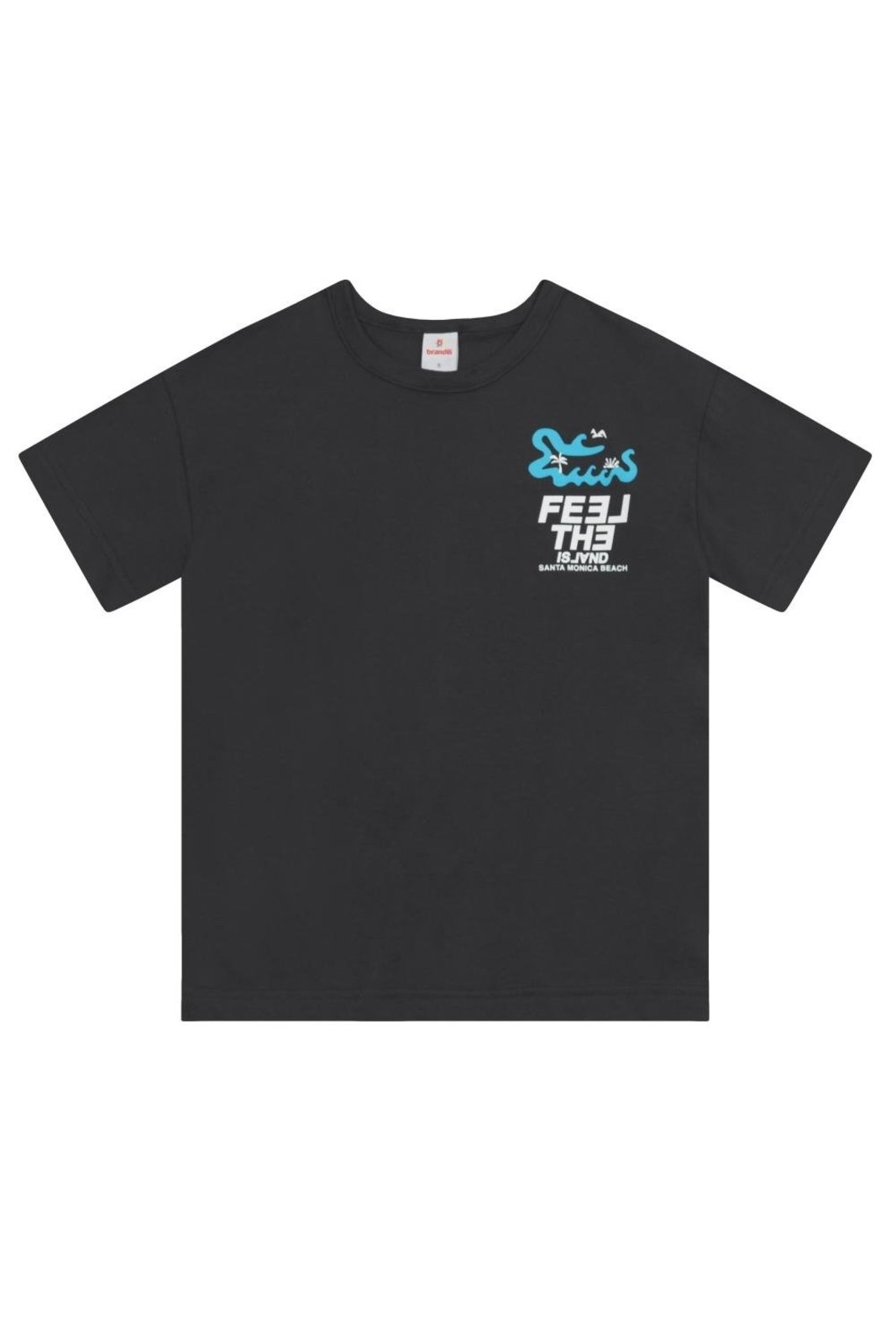 Infantil - Camiseta menino em meia malha com estampa de praia Brandili