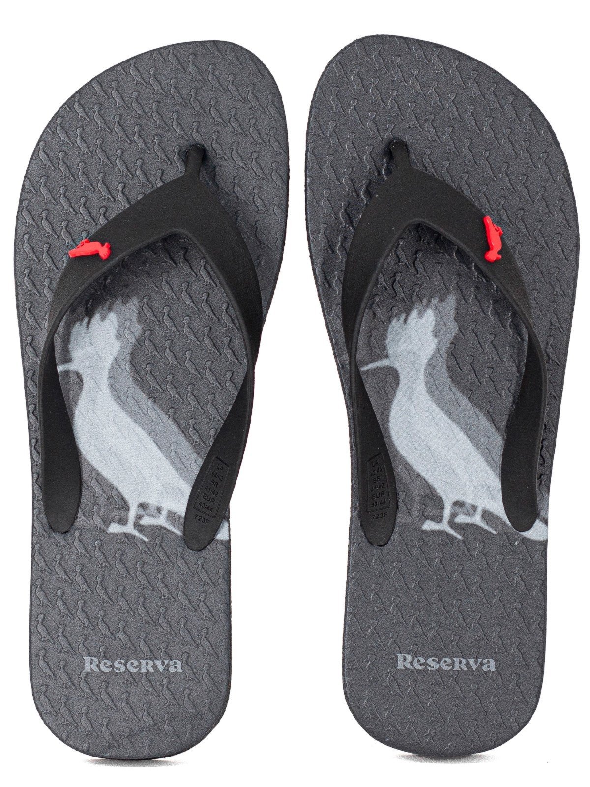 Chinelo Masculino Reserva RSV Go Red Bird Borracha Confortável Preto Pica Pau Blur