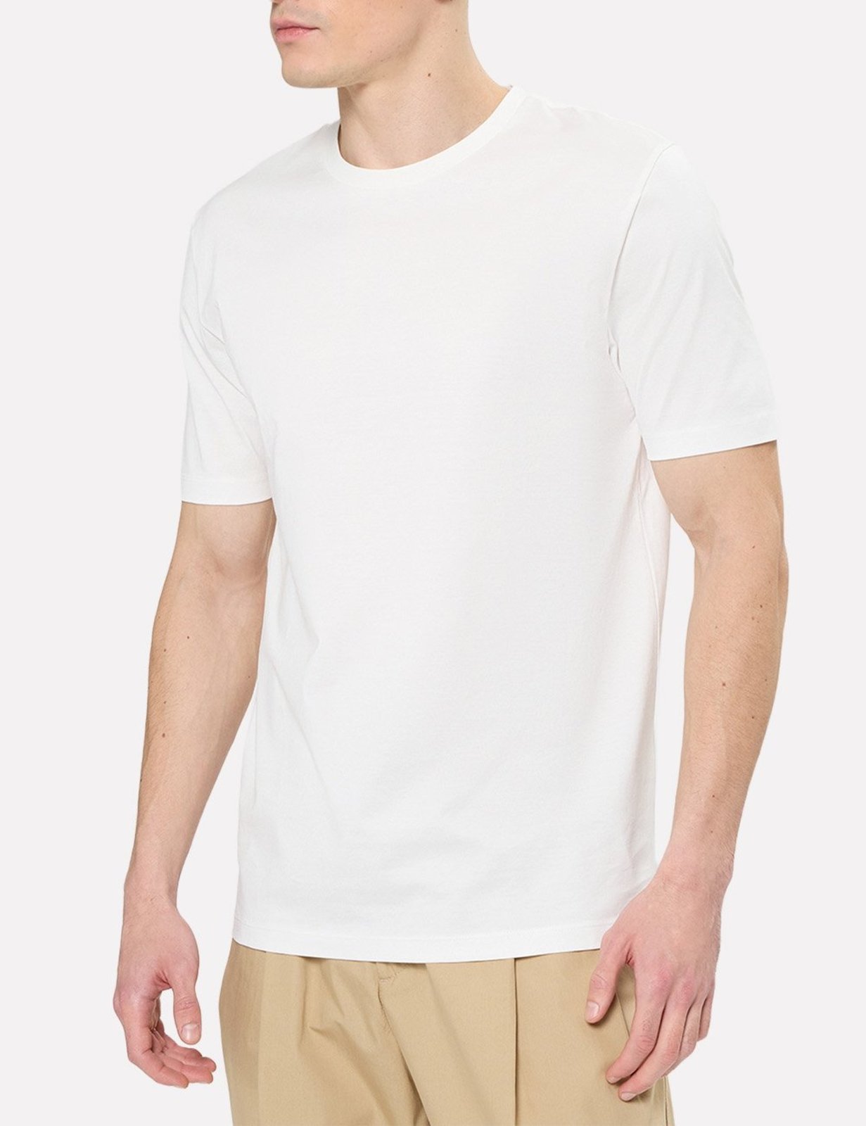 Camiseta Hugo Boss Masculina Slim Mercerised Dimerstee Off White
