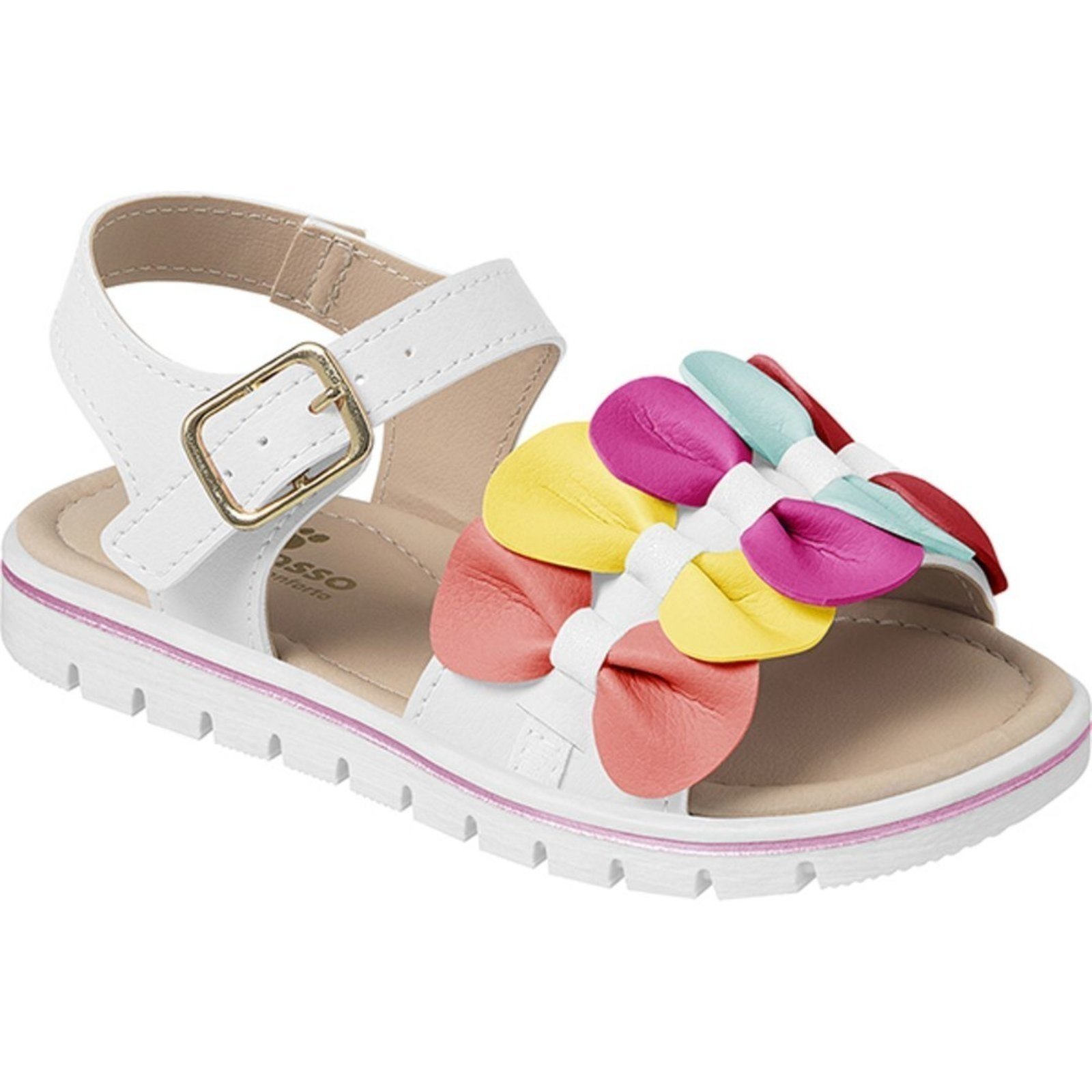 Infantil – Sandália Ortopasso Cinderela Menina Branca Colorida Branco