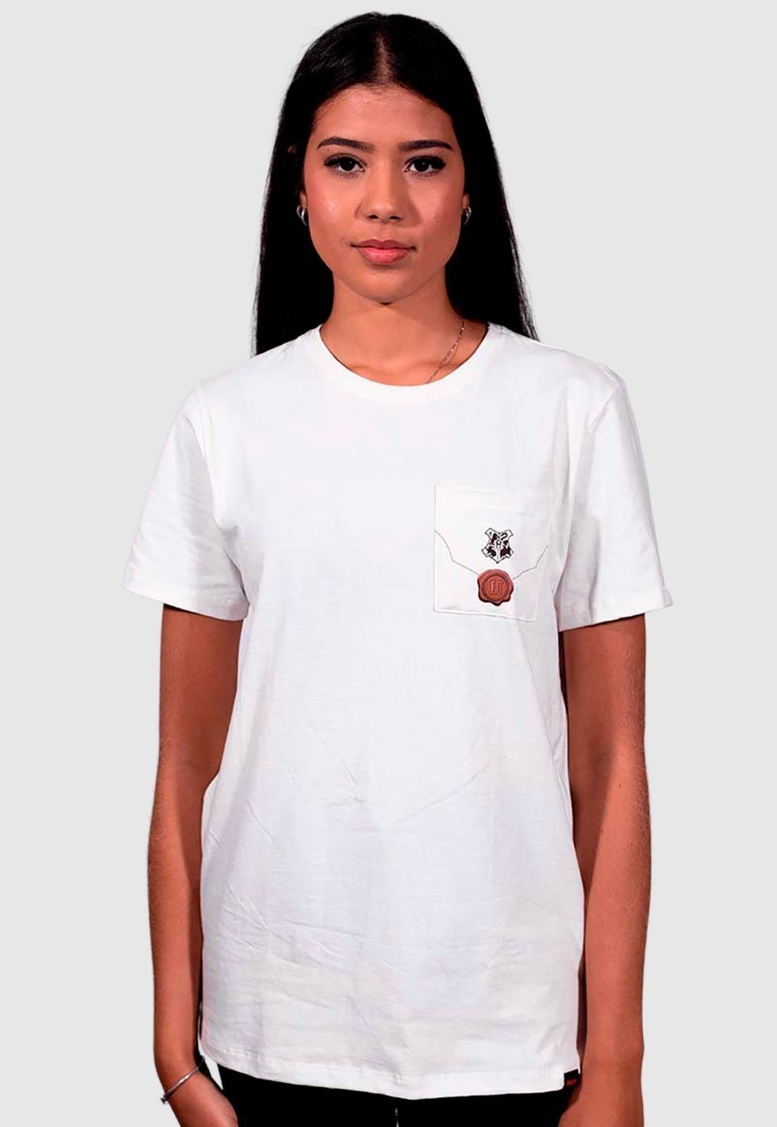 Camiseta Piticas Harry Potter Carta de Hogwarts Off White