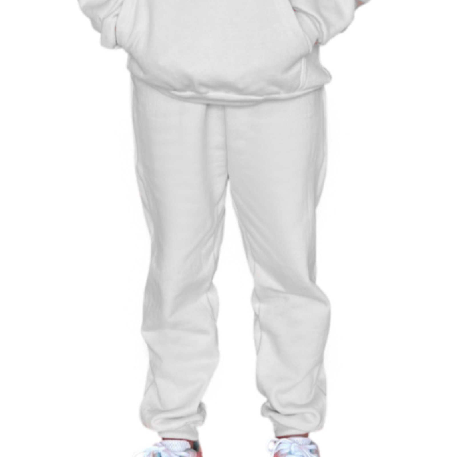 Infantil - Calça Estilo Jogger Moletom Juvenil Branco Aliarthe