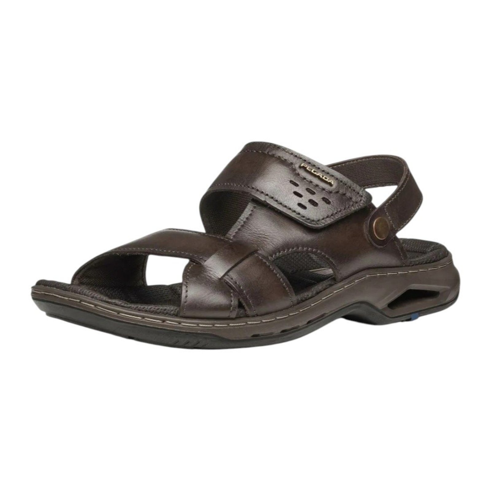 Sandália Masculina em Couro Amortecimento Conforto Pegada