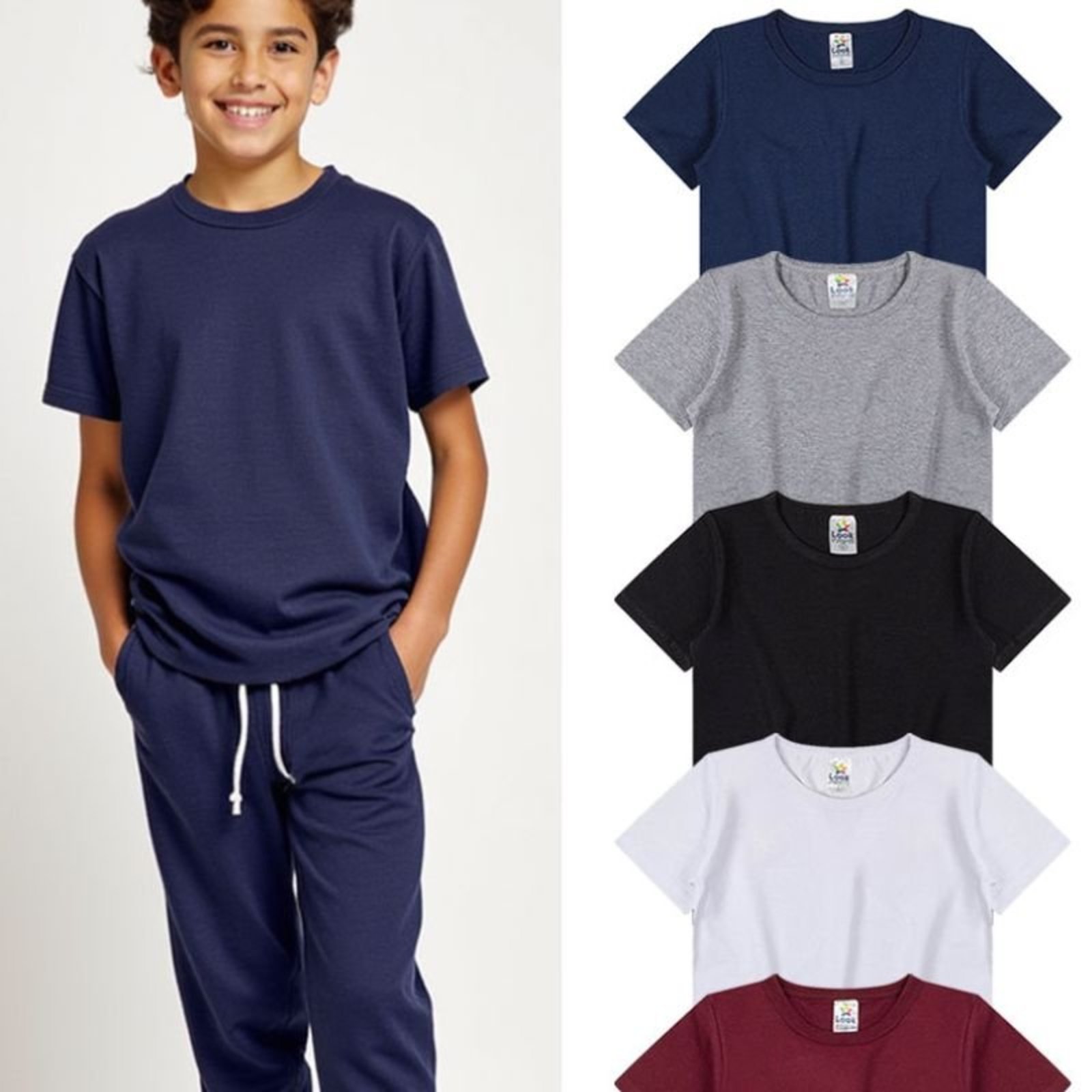 Infantil - Kit Sortido 3 Camisetas Básicas Menino - Look