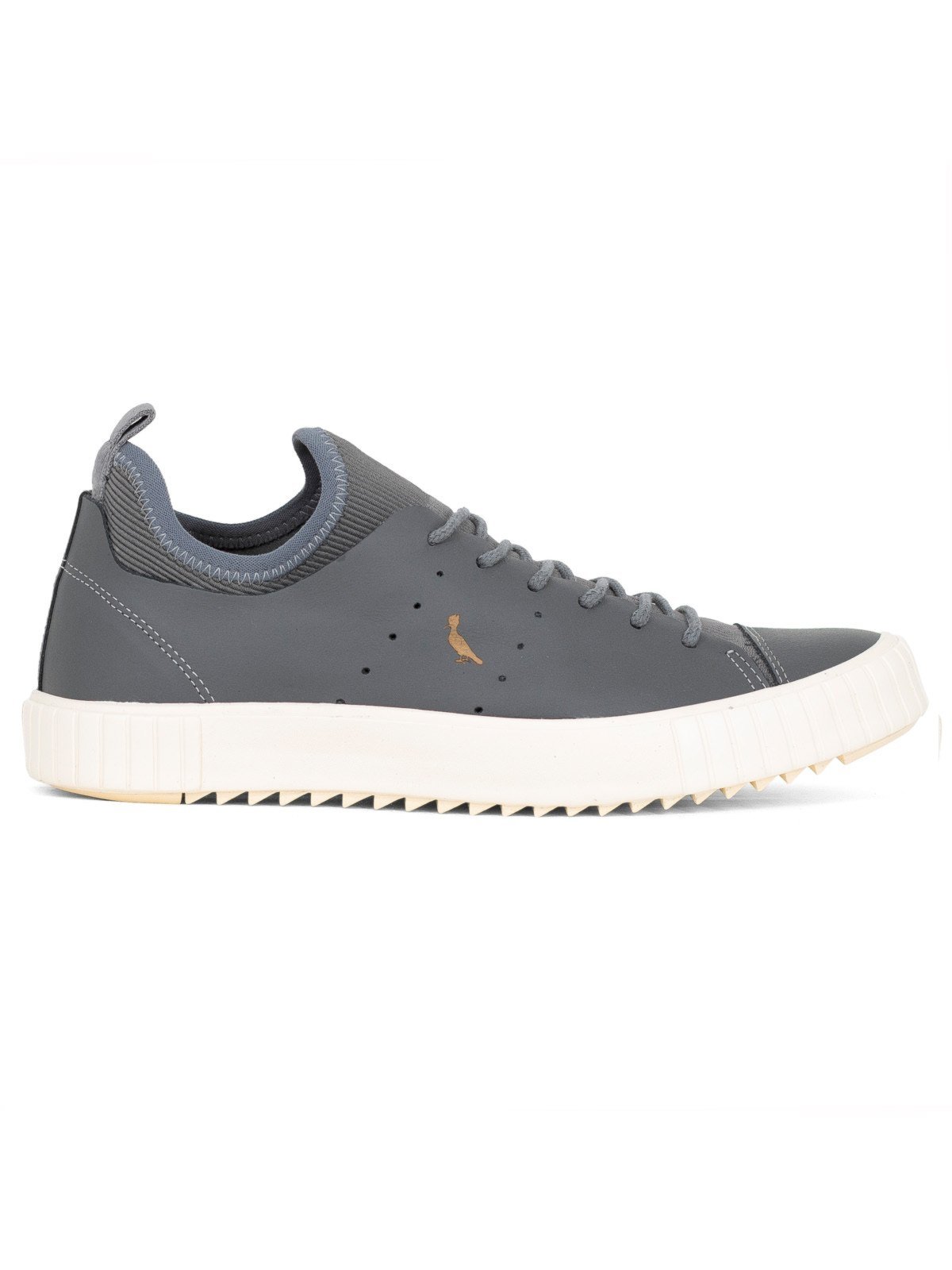 Tênis Reserva Go Masculino Astral Casual Couro Urbano Meia Elástica Conforto Cinza Grafite