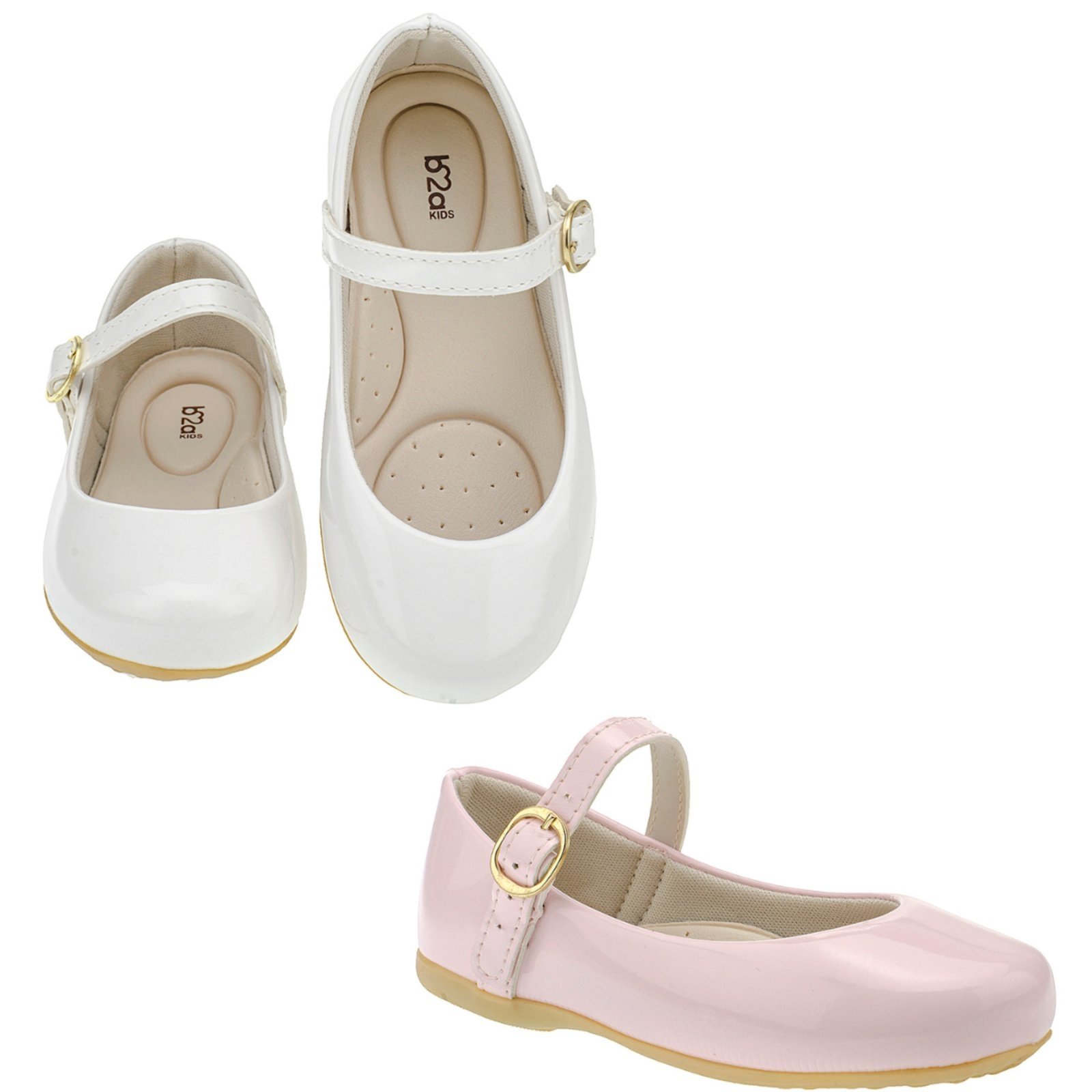 Infantil - Kit 2 Pares Sapatilha Menina B2A Rosa e Branco