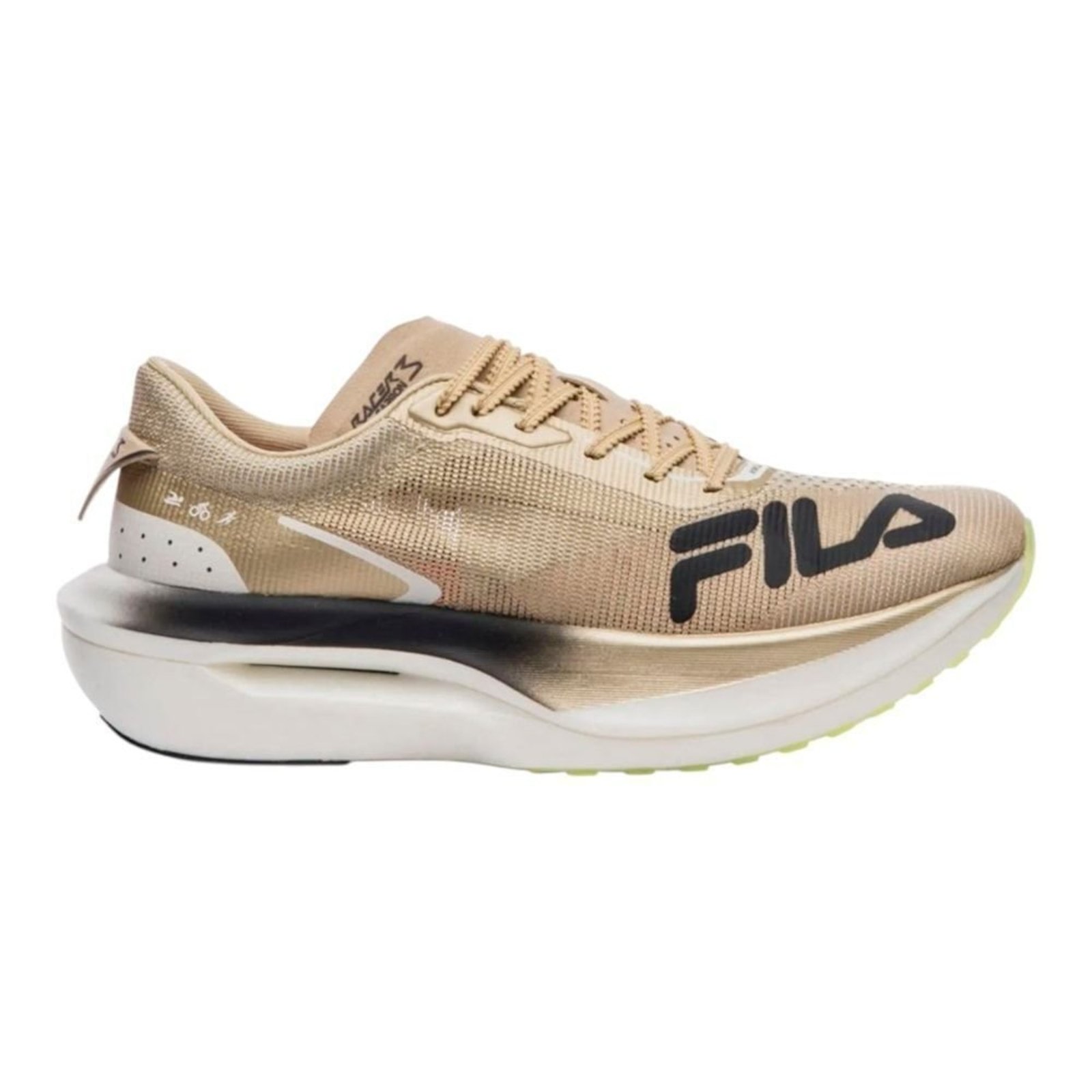 Tênis Fila Racer Carbon 3 Tri Feminino - Dourado - Fila