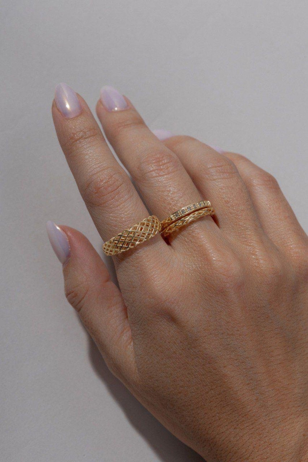 Infantil - Anel Meia Aliança Aro Rendado Banhado a Ouro 18K Semijoia Ania Store