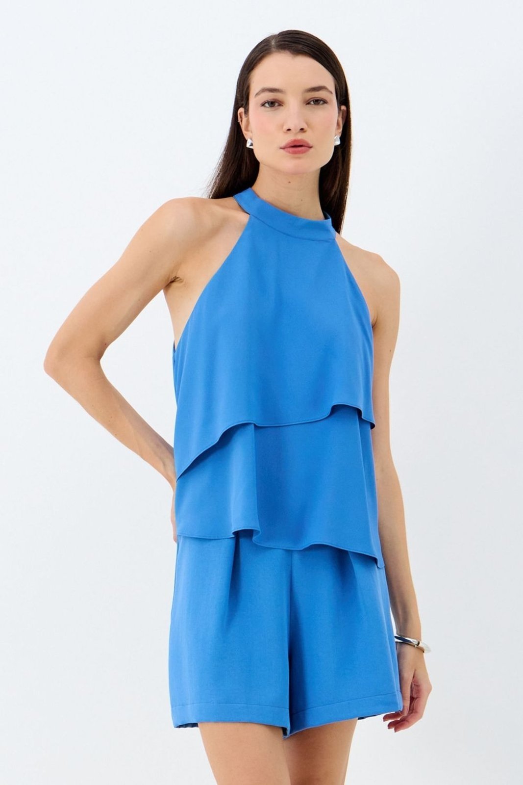 Blusa Gola Halter Frente Sobreposta ACT Feminino